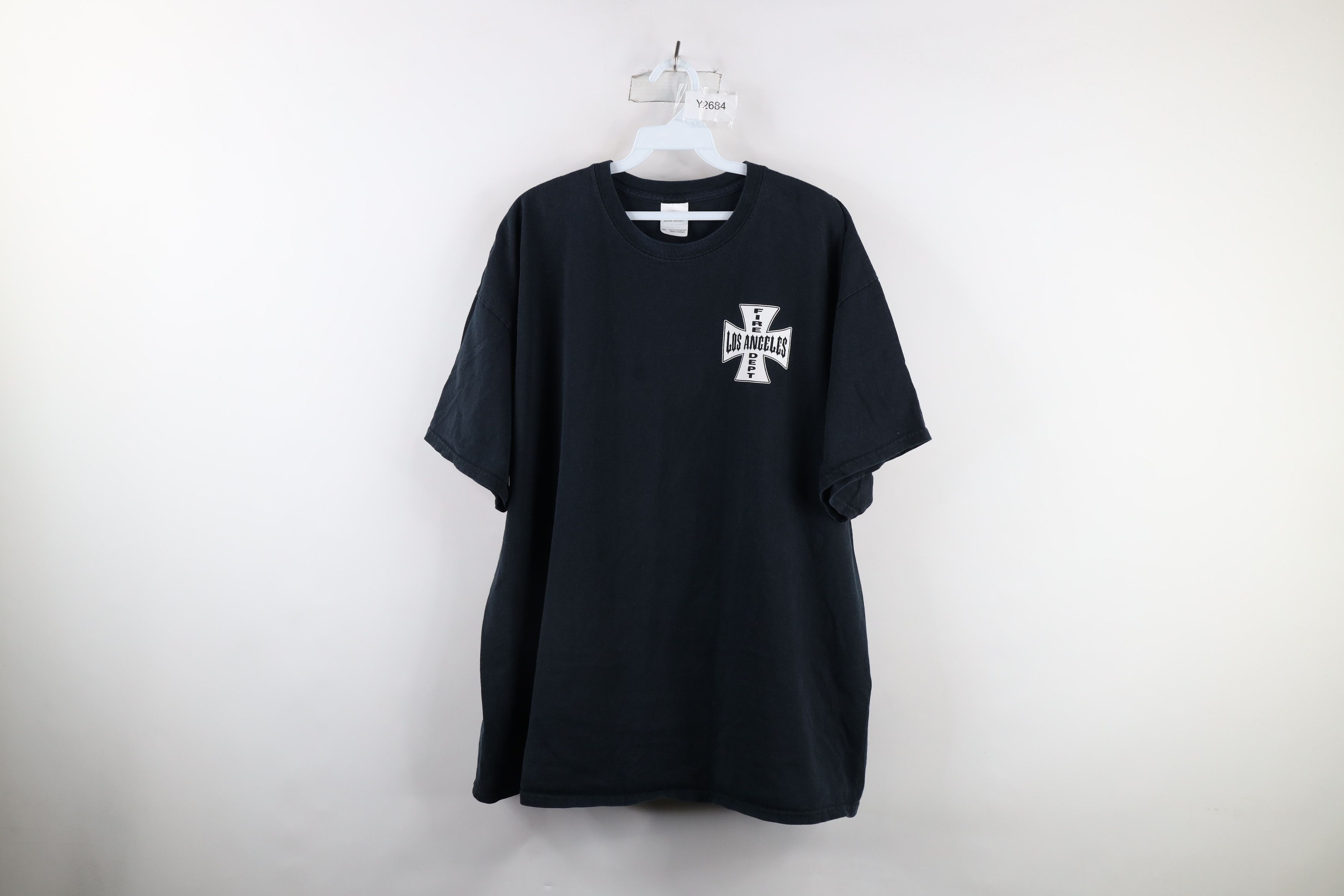 Vintage Vintage Y2K Iron Cross Los Angeles Fire Department T-Shirt Size US XXL / EU 58 / 5 - 1 Thumbnail