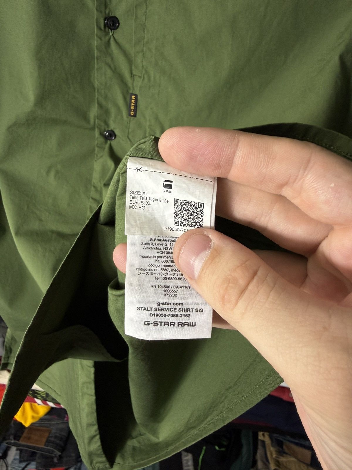 G-Star G-Star RAW Mens Shirt XL Green Short Sleeve Button Up Casual Size US XL / EU 56 / 4 - 9 Thumbnail