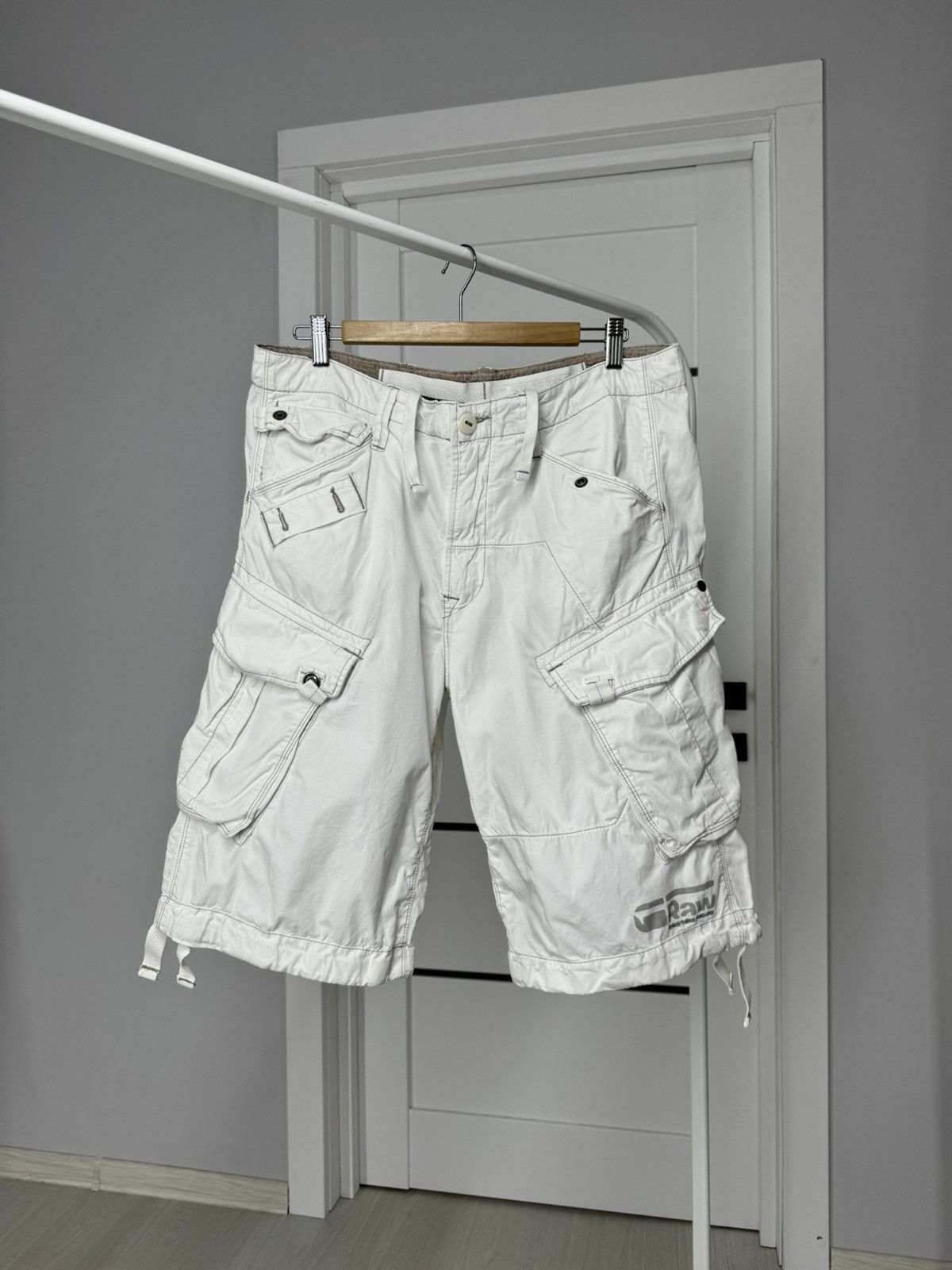 Pre-owned G-star Raw Vintage Cargo Shorts Raw G-star Multipocket In White