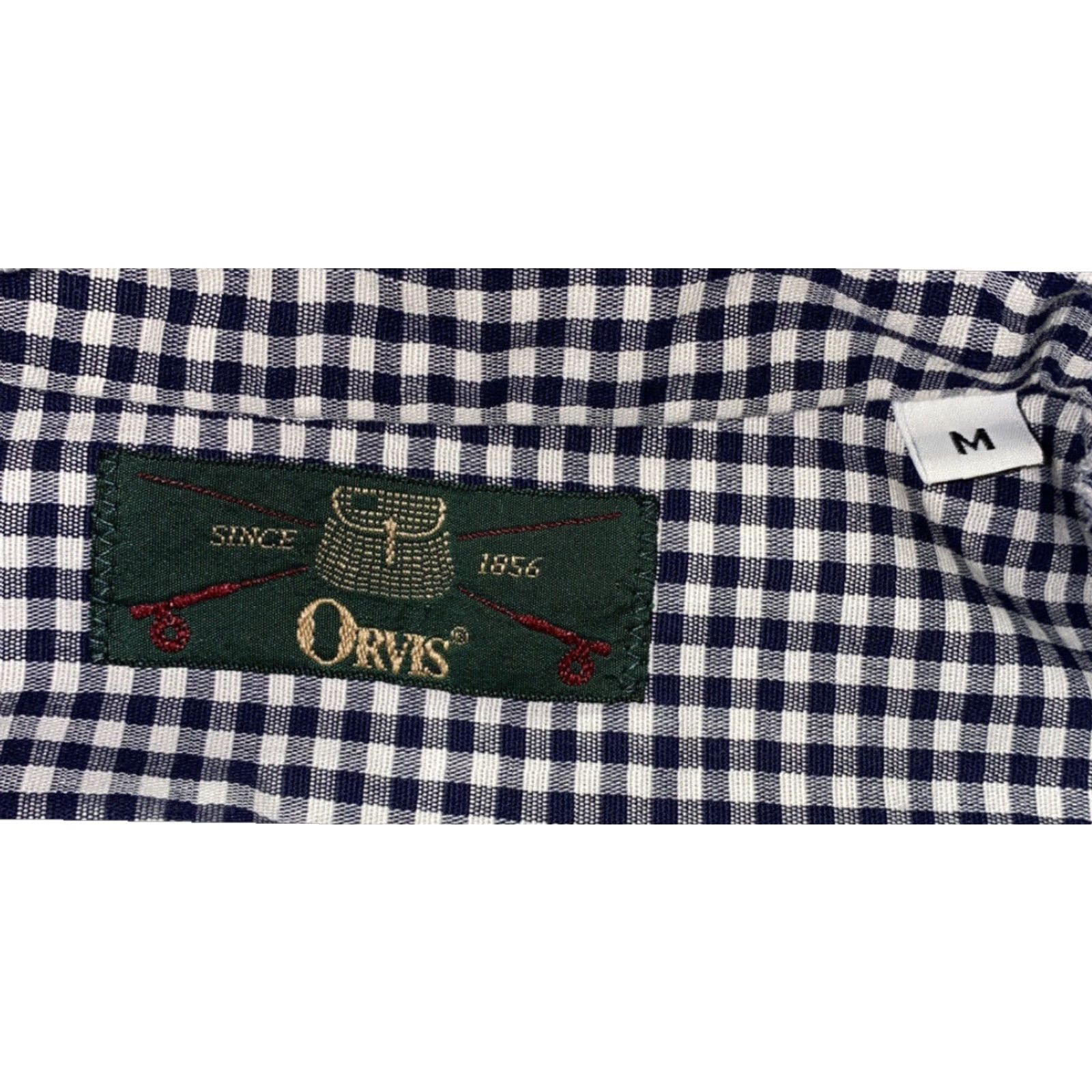 Orvis Orvis Mens Checkered Short Sleeve Button Front Shirt, Black White, Size M Size US M / EU 48-50 / 2 - 5 Thumbnail