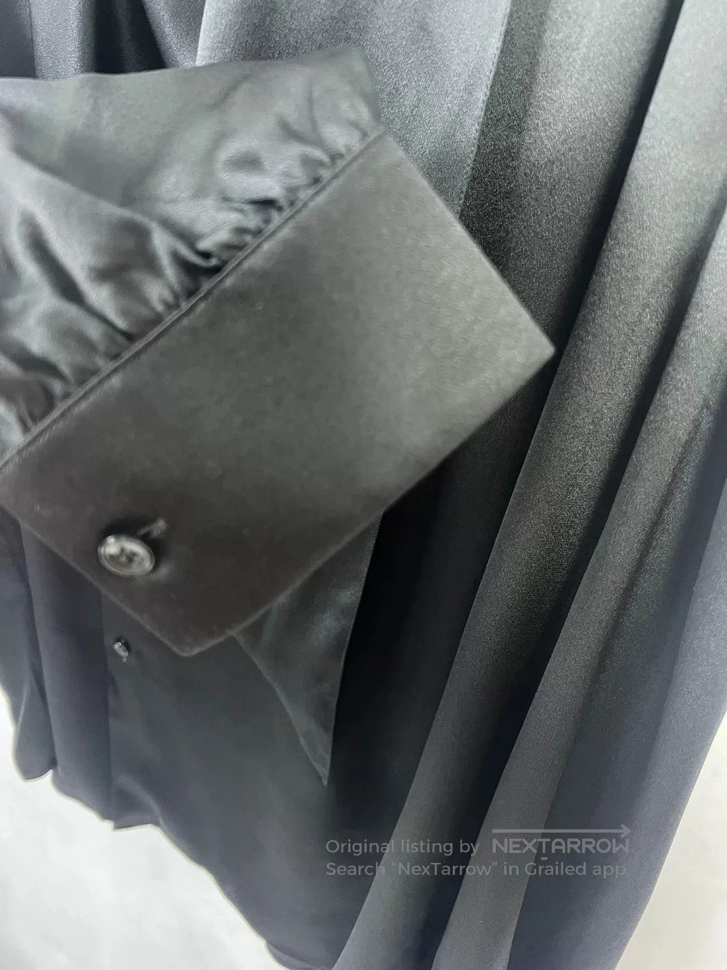 Saint Laurent Paris Saint Laurent Black Silk Asymmetrical Shirt. Size US L / EU 52-54 / 3 - 4 Thumbnail