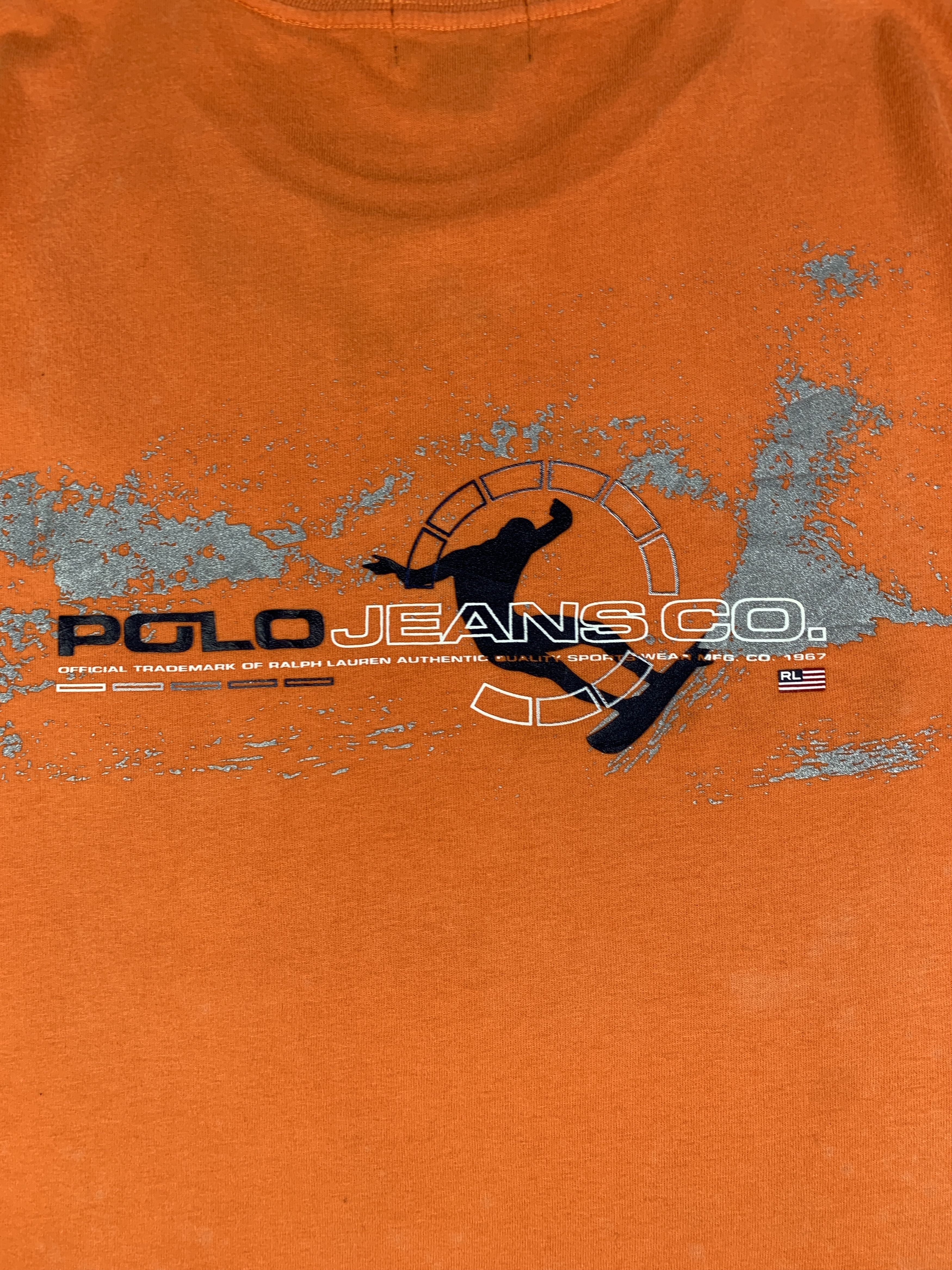Polo Ralph Lauren Polo Jeans Co by Ralph Lauren Orange Surf Graphic Tee (L) Size US L / EU 52-54 / 3 - 4 Thumbnail