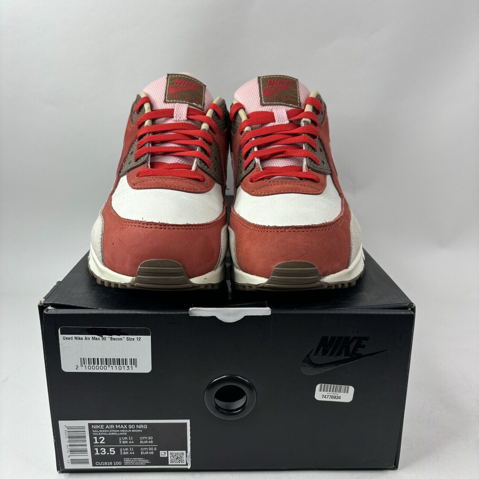 Nike Nike Air Max 90 NRG “Bacon” 2021 CU1816-100 Men’s 12 Worn Size US 12 / EU 45 - 2 Thumbnail