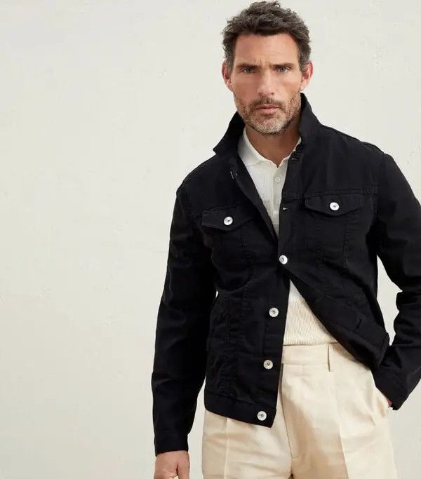 image of Brunello Cucinelli O1W1Db10524 Jacket In Black, Men's (Size Large)
