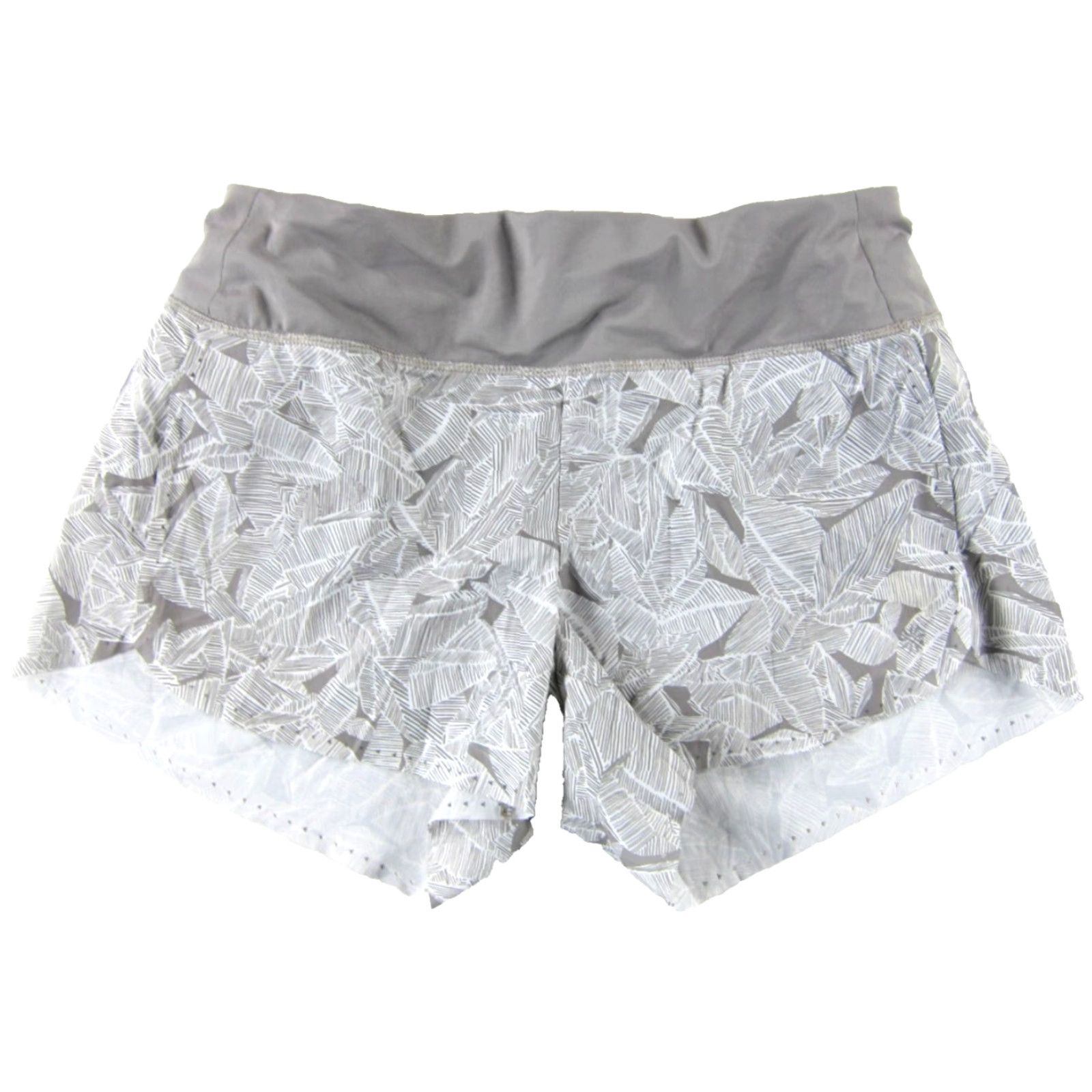 Athleta Athleta Grey White Floral Stretch Lined Shorts Women S Size 28" / US 6 / IT 42 - 2 Thumbnail