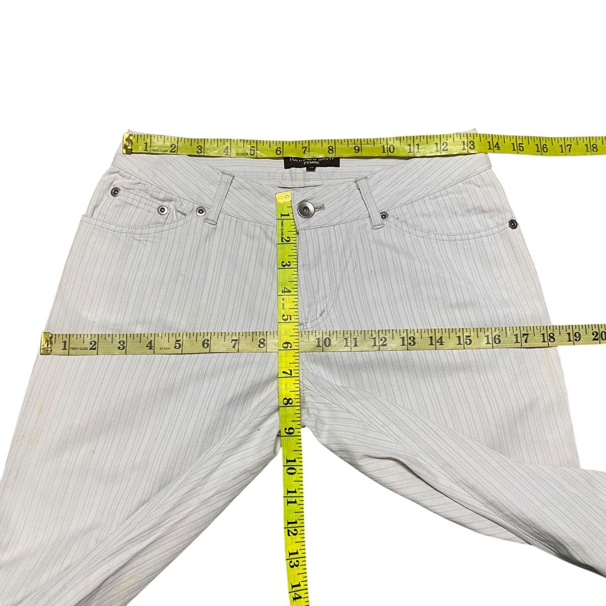 Japanese Brand Tornado mart Striped Flare Jeans Size 26" / US 2 / IT 38 - 16 Thumbnail