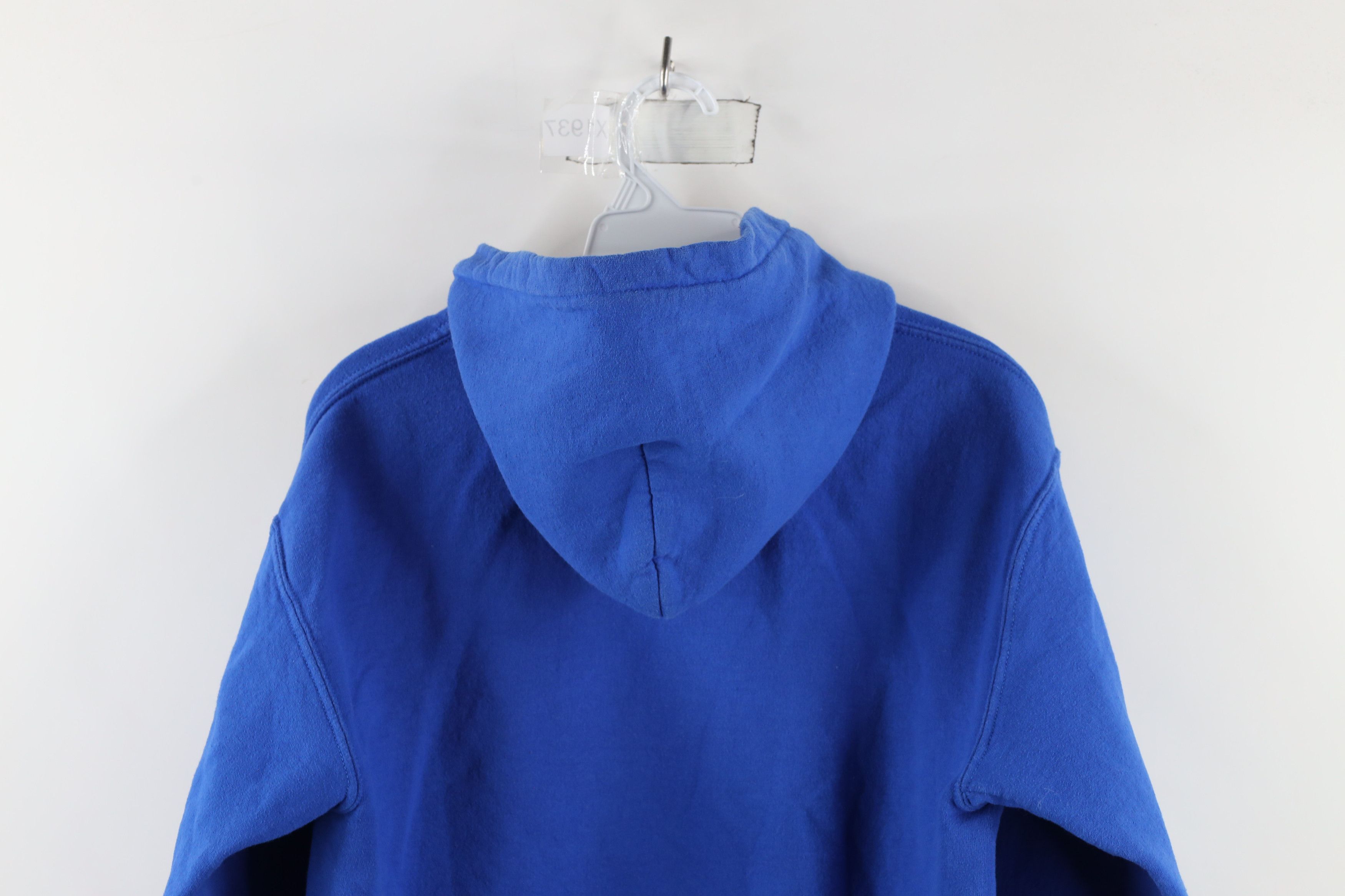 Vintage Vintage 90s Streetwear Blank Hoodie Sweatshirt Royal Blue Size US S / EU 44-46 / 1 - 8 Thumbnail