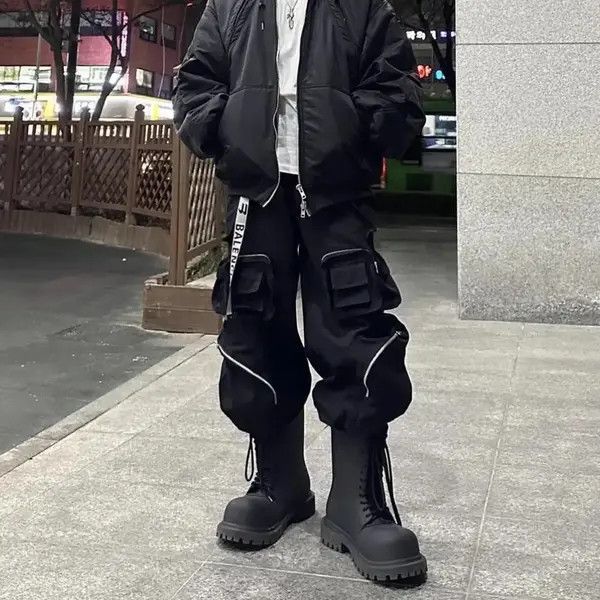 VIBE Wide Cargo Pants High Street with Poker Straight Baggy Y2K Size US 34 / EU 50 - 5 Thumbnail