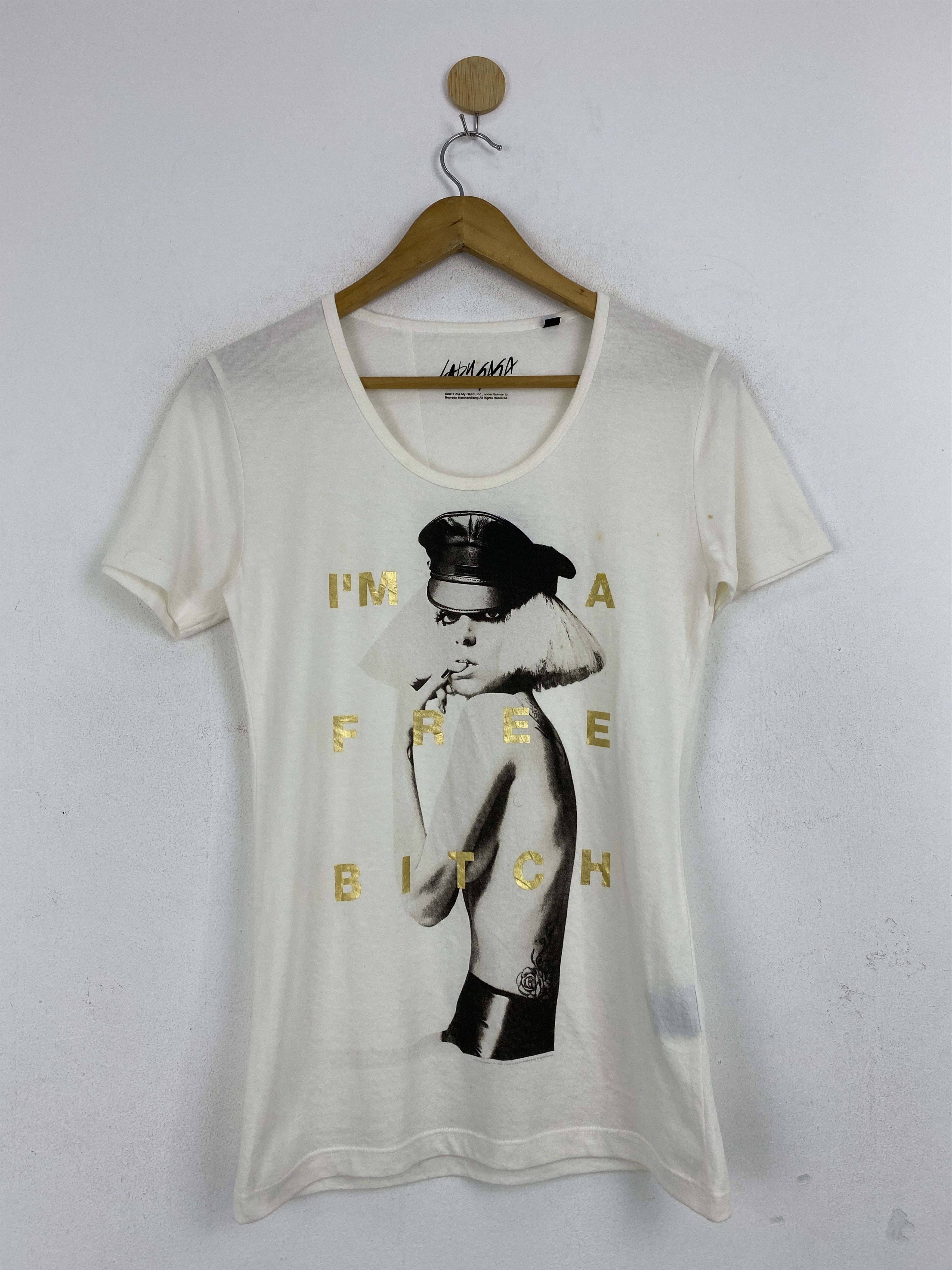 Rockstar Games × Vintage Lady Gaga I'm A Free Bitch Tee Shirt TA0612 Size US XXS / EU 40 - 1 Thumbnail