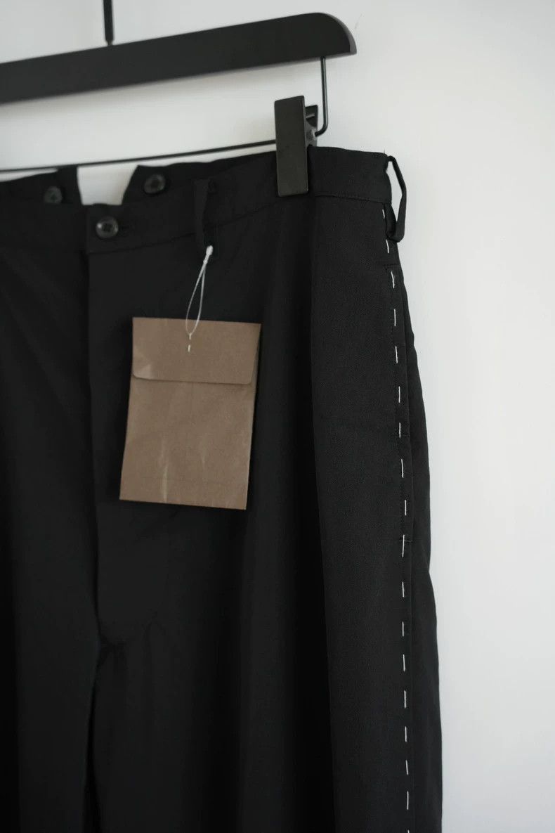 Yohji Yamamoto Yohji Yamamoto Yohji Yamamoto Black Wool Pants with Red Pa Size US 43 - 3 Thumbnail