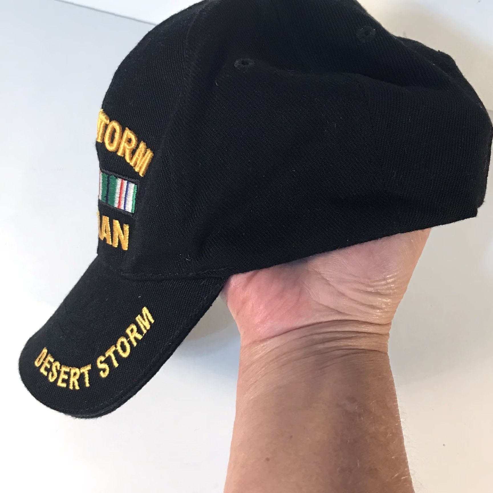 Vintage Santo Cap Desert Storm Veteran Black Adjustable Baseball Cap Mens One Size Size ONE SIZE - 4 Thumbnail