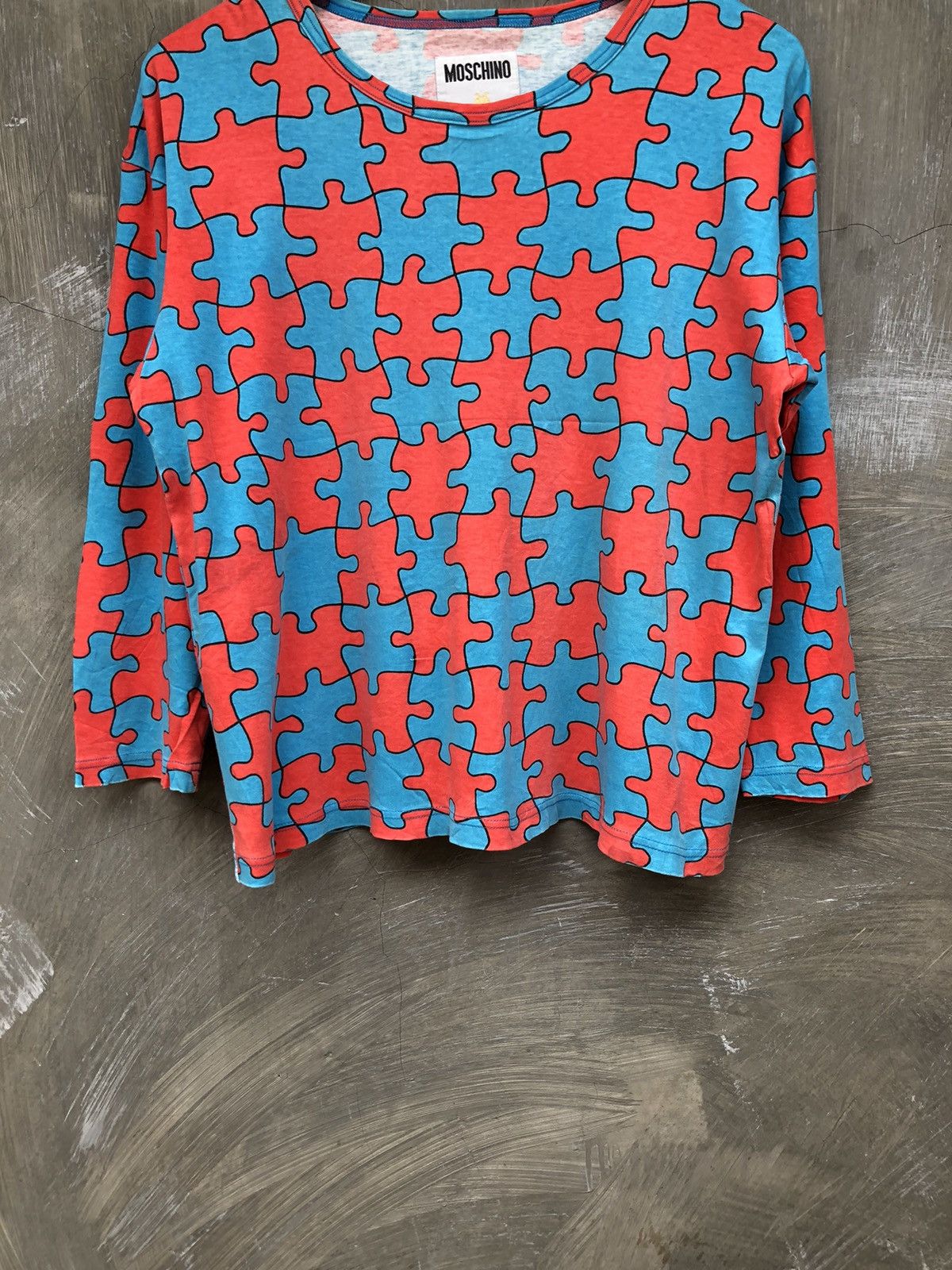 Moschino Moschino Lingerie Puzzle Longsleeve T-shirt Size L / US 10 / IT 46 - 3 Thumbnail