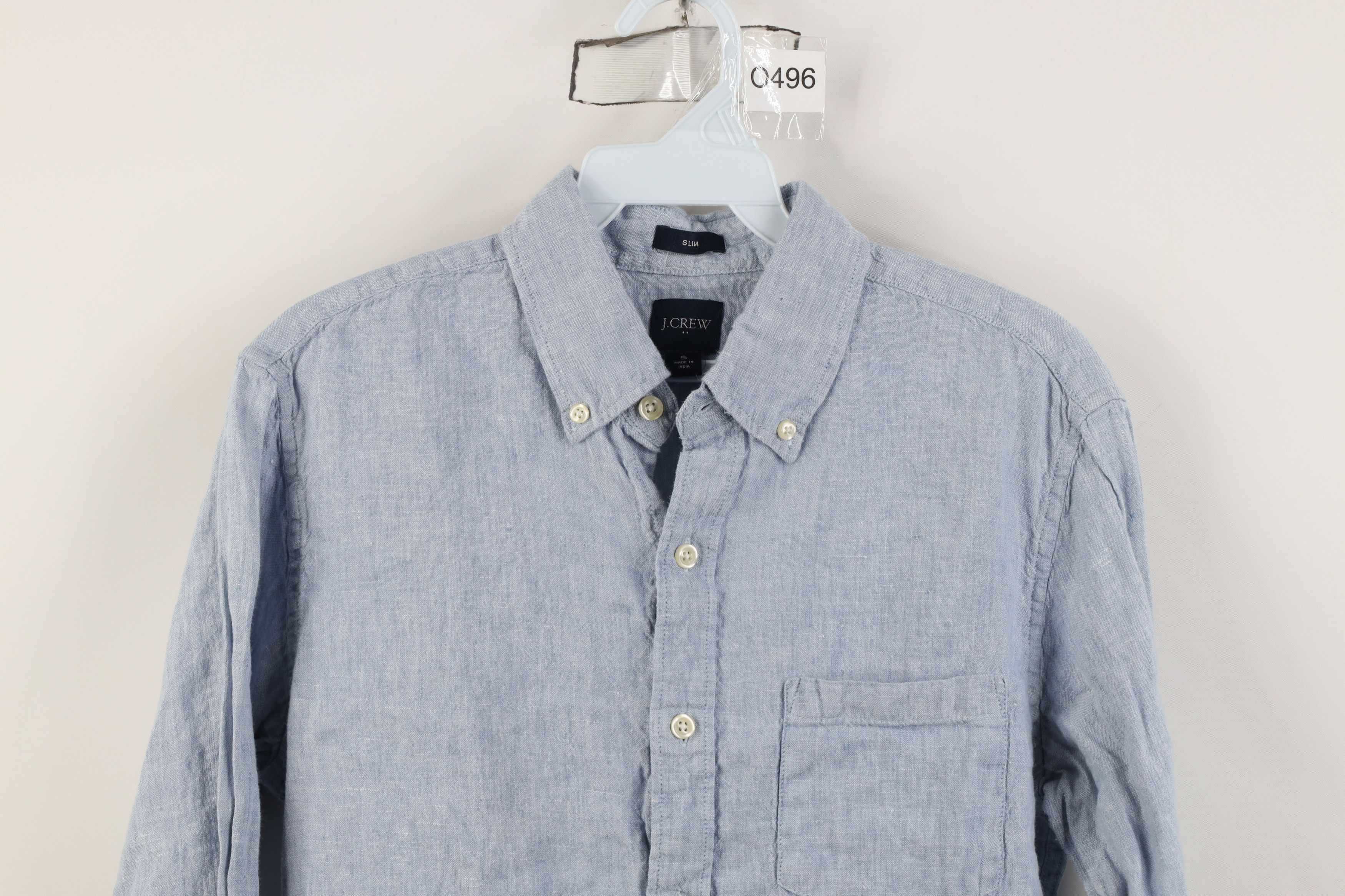 J.Crew J Crew Fit Linen Blend Knit Collared Button Down Shirt Blue Size US S / EU 44-46 / 1 - 2 Thumbnail