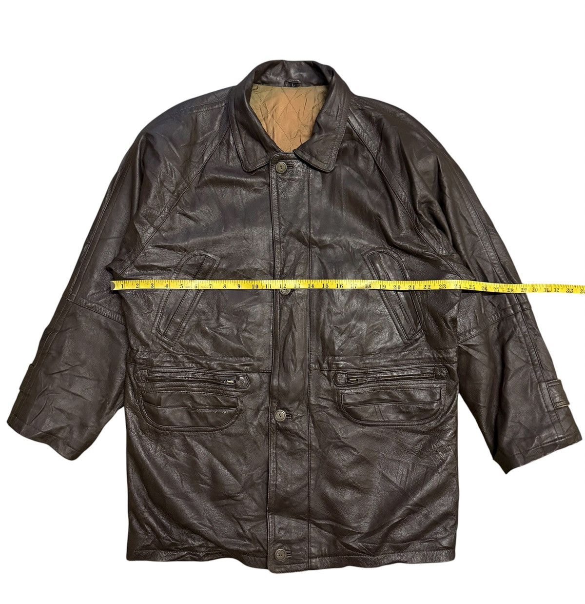 Japanese Brand Long Jacket Leather Vintage 90s Size US L / EU 52-54 / 3 - 7 Thumbnail