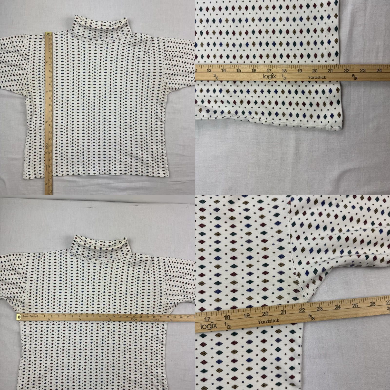 Vintage VINTAGE Woolrich Turtleneck Shirt Womens M White Geometric 90s USA Casual Hipster 80s Mens Girls Size M / US 6-8 / IT 42-44 - 9 Thumbnail