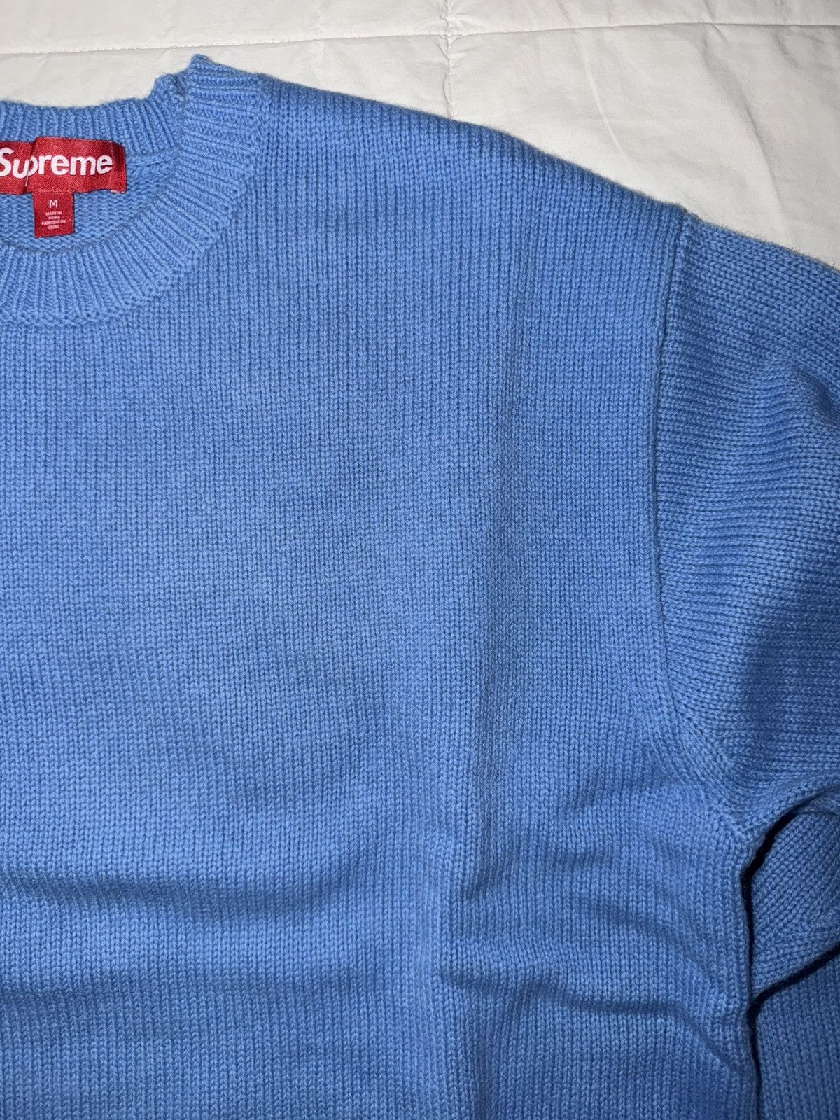 Supreme Supreme Angora Script Sweater light blue medium Size US M / EU 48-50 / 2 - 4 Thumbnail
