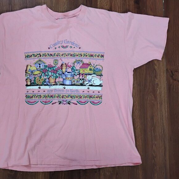 Other Vintage Country Gardens Down To Earth T-Shirt Size US XL / EU 56 / 4 - 3 Thumbnail