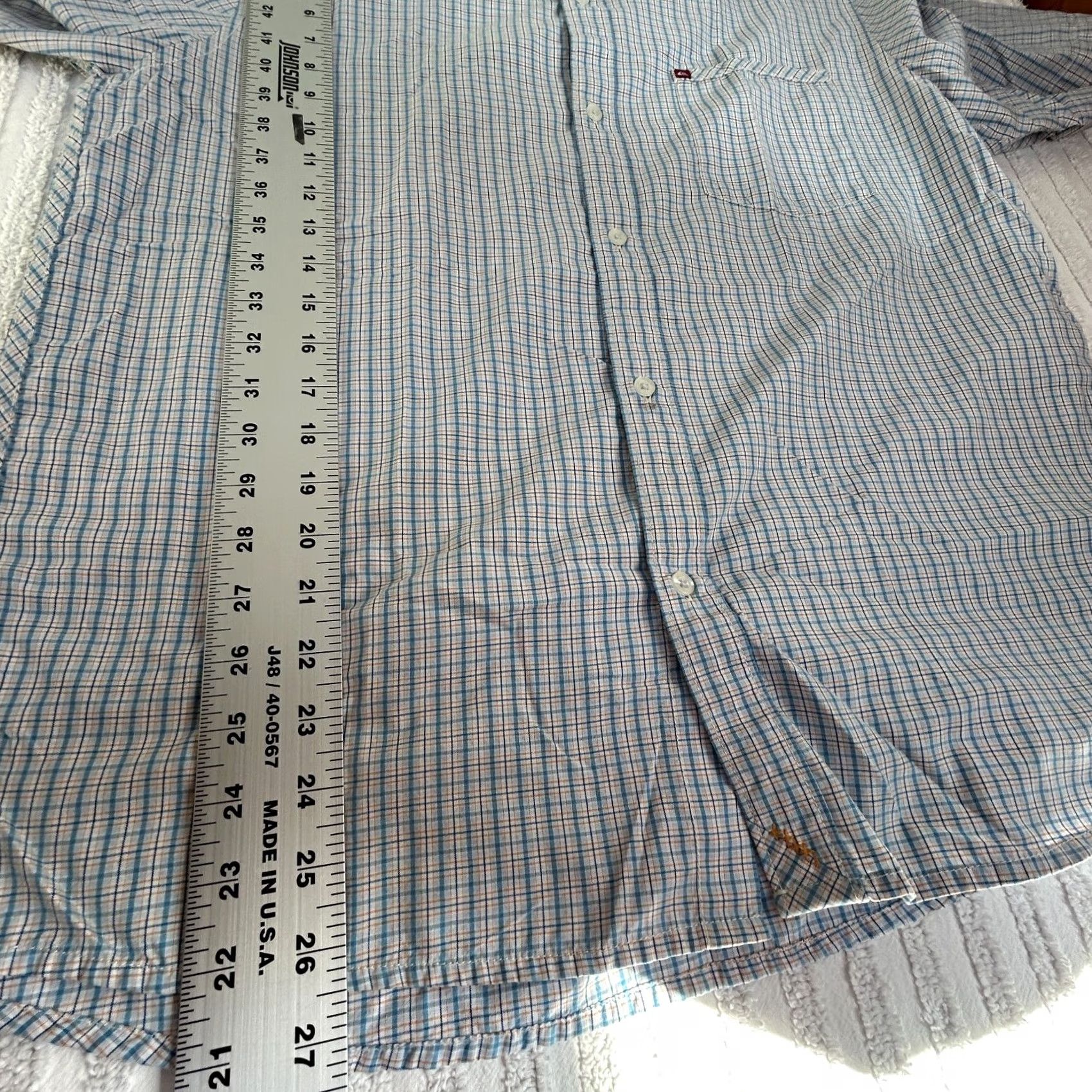 Quiksilver Quiksilver Mens Shirt Button Up Short Sleeve Plaid Blue White Pocket Medium Casual Travel Size US M / EU 48-50 / 2 - 7 Thumbnail