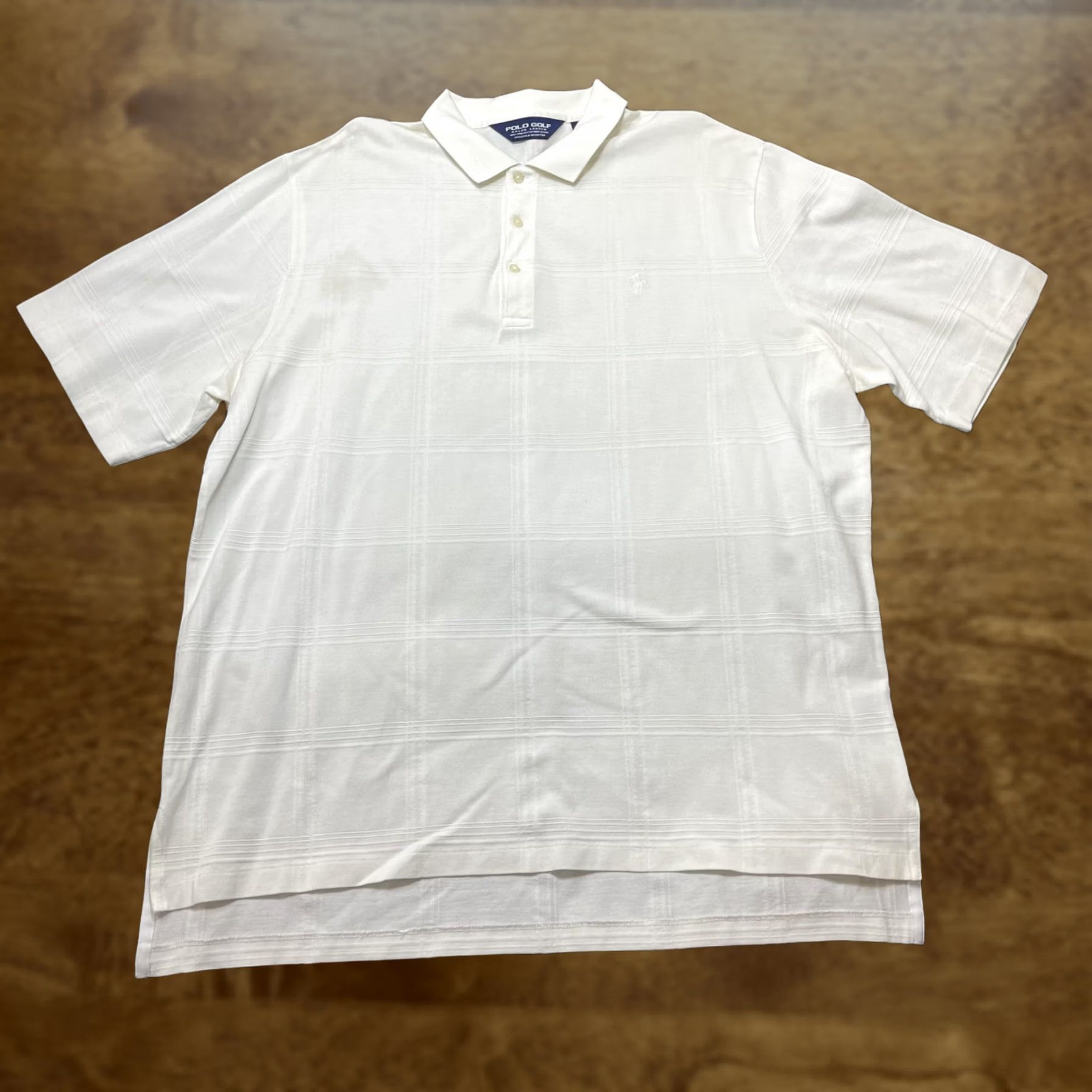 Polo Ralph Lauren VINTAGE Polo Ralph Lauren Golf Shirt Men XL White Plaid Pima Cotton Short Sleeve Size US XL / EU 56 / 4 - 1 Thumbnail