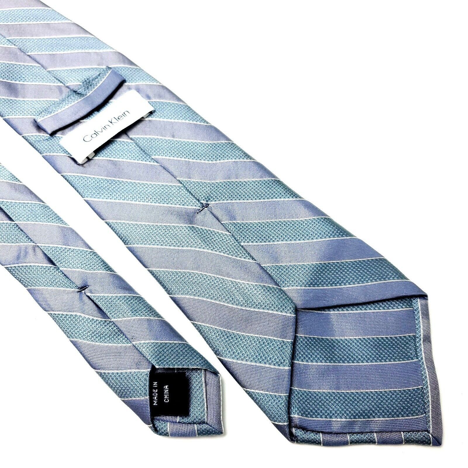 Calvin Klein Calvin Klein Silk Tie Woven Striped Blue Purple Size ONE SIZE - 5 Thumbnail