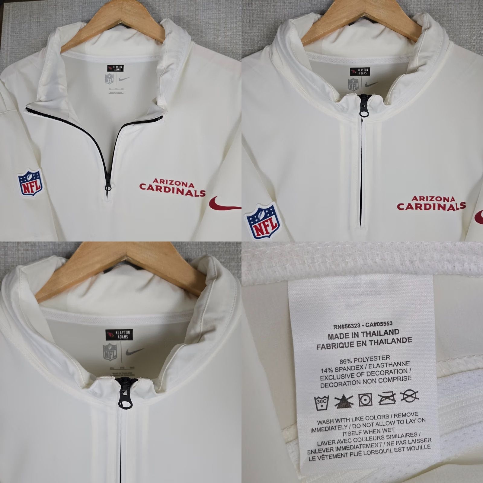 Nike Nike Arizona Cardinals Men's 3XL Windbreaker Jacket Hooded 1/4 Zip Softshell Dri-Fit Centered Klayton Adams Cowboys OC NM Size US XXL / EU 58 / 5 - 10 Thumbnail