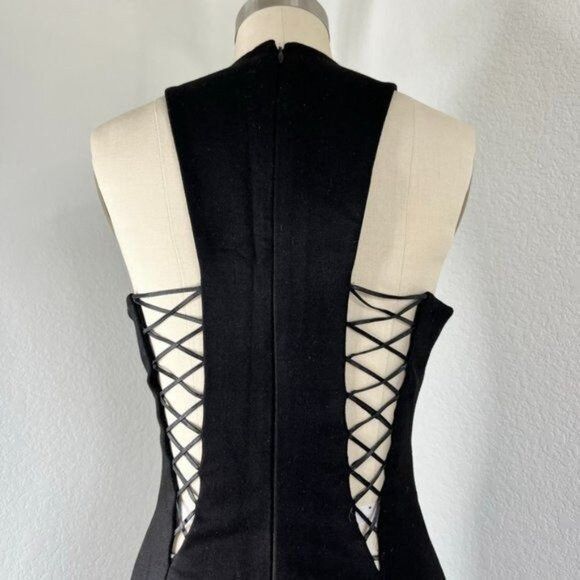 Designer Cushnie et Ochs Leather Caged Cut Out Sheath Pencil Dress Pr Size XS / US 0-2 / IT 36-38 - 5 Thumbnail
