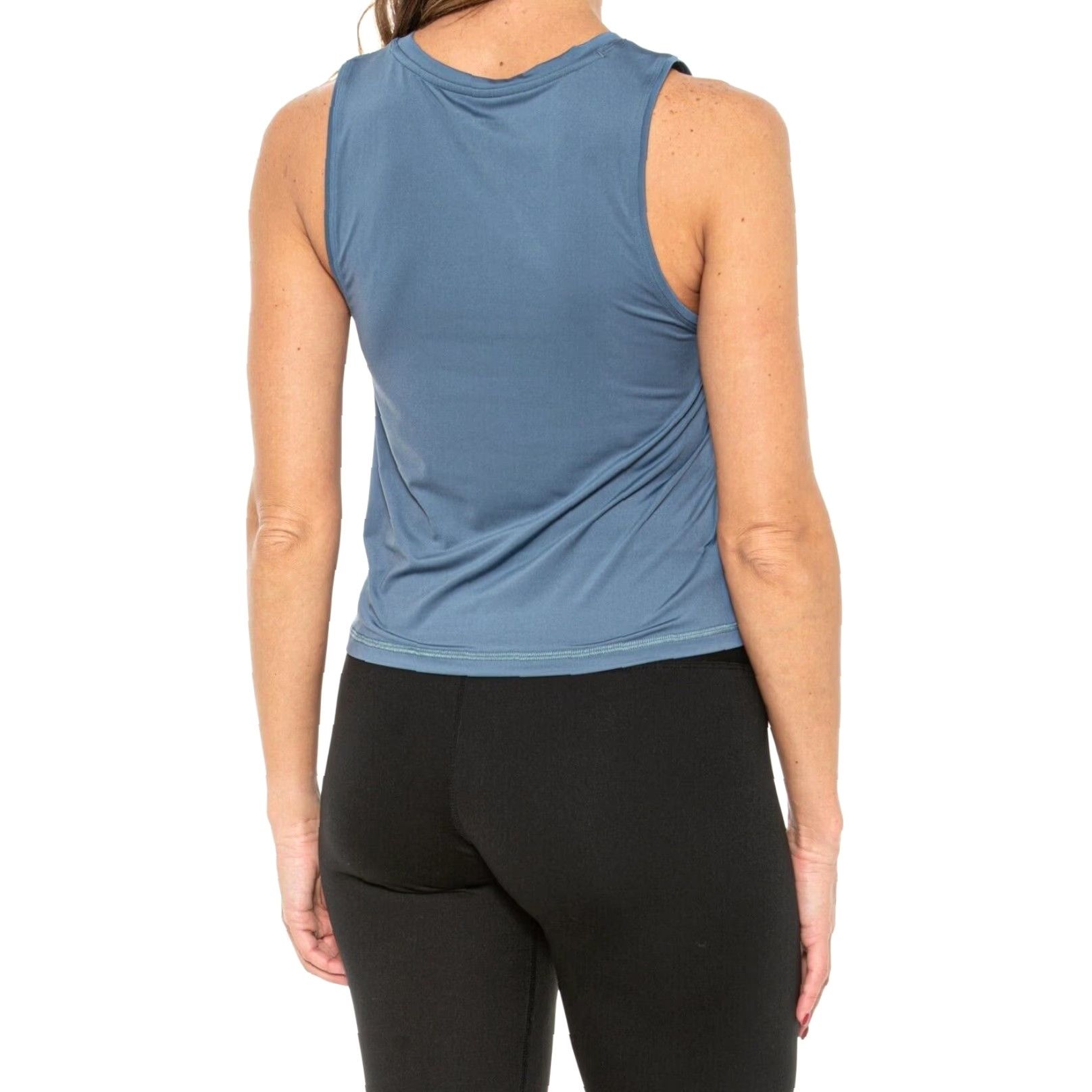 Vintage Peloton Tank Top Cropped Distance Muscle Women 2XL Blue Racerback Built-In Bra Moisture Wicking UV Protection Activewear Shirt Size XXL / US 16-18 / IT 52-54 - 2 Thumbnail