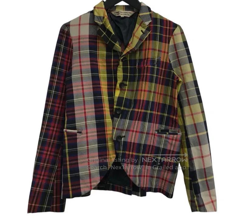 Comme Des Garcons Retro Suit Jacket with Colorful Plaid Pa