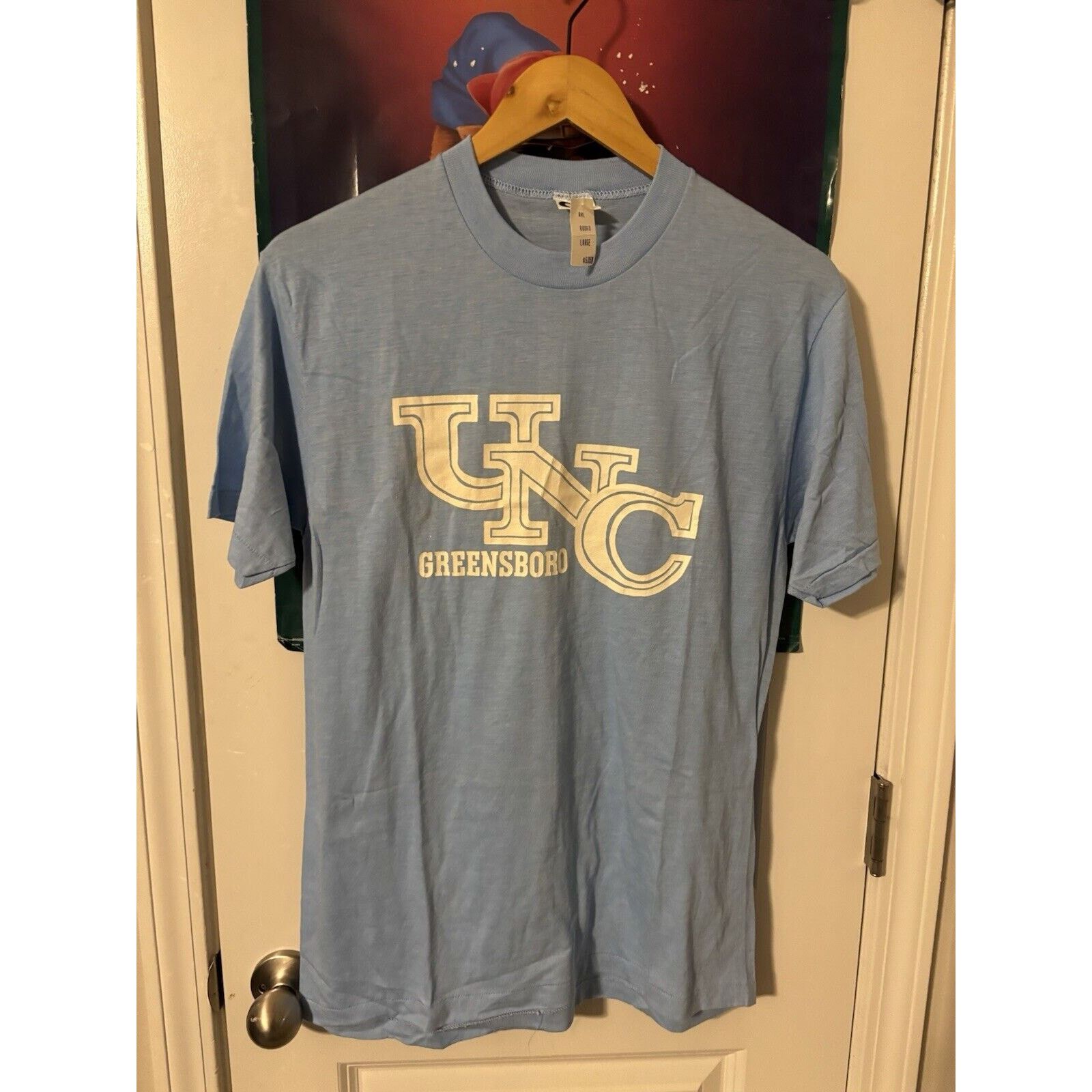 Other Vintage light blue uncg graphic shirt blue 70s 80s T-shirt L Size US L / EU 52-54 / 3 - 1 Thumbnail
