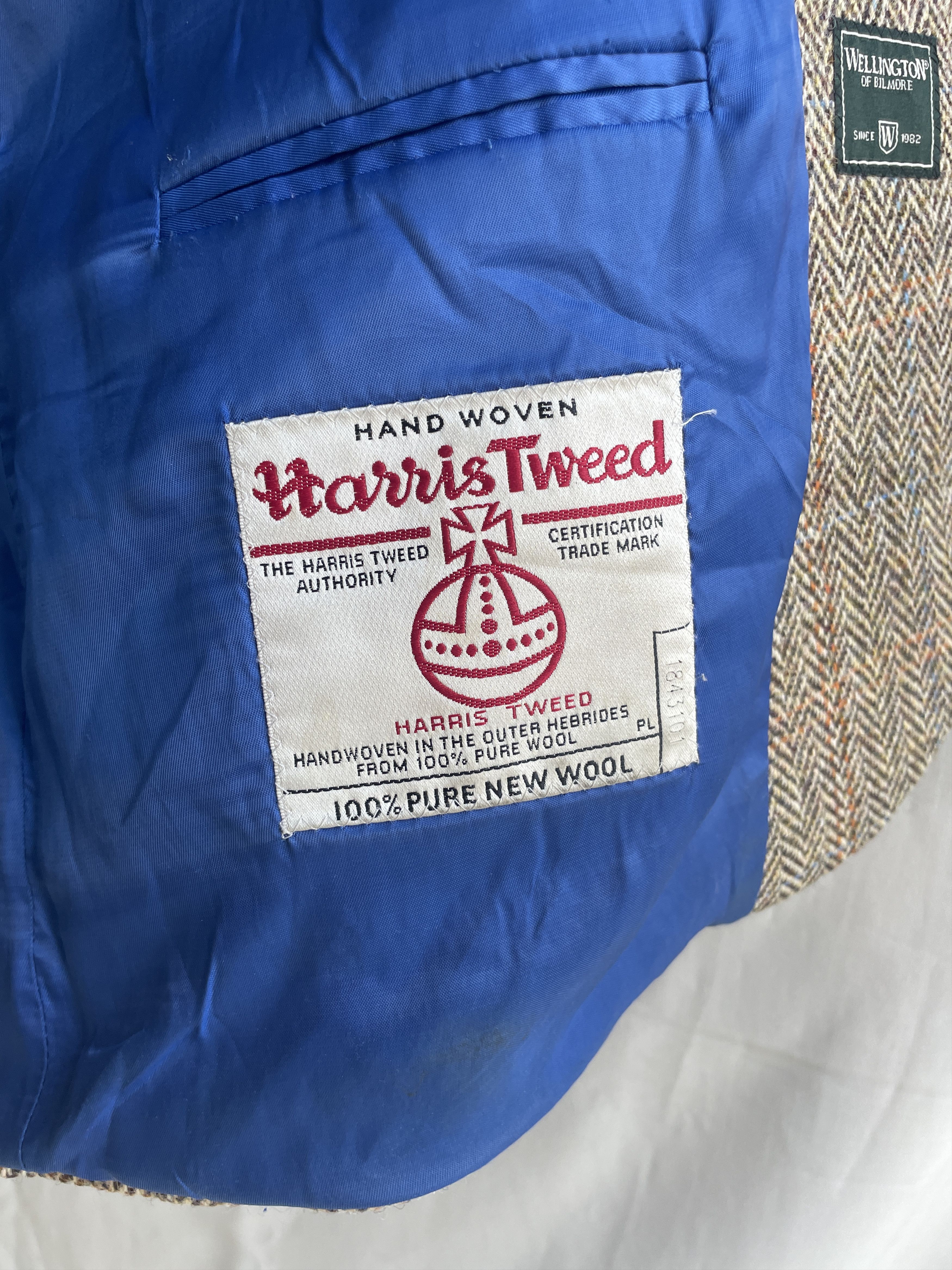 Other Share Wellington Bilmore Herringbone Harris Tweed Sport Coat Size 50R - 9 Thumbnail
