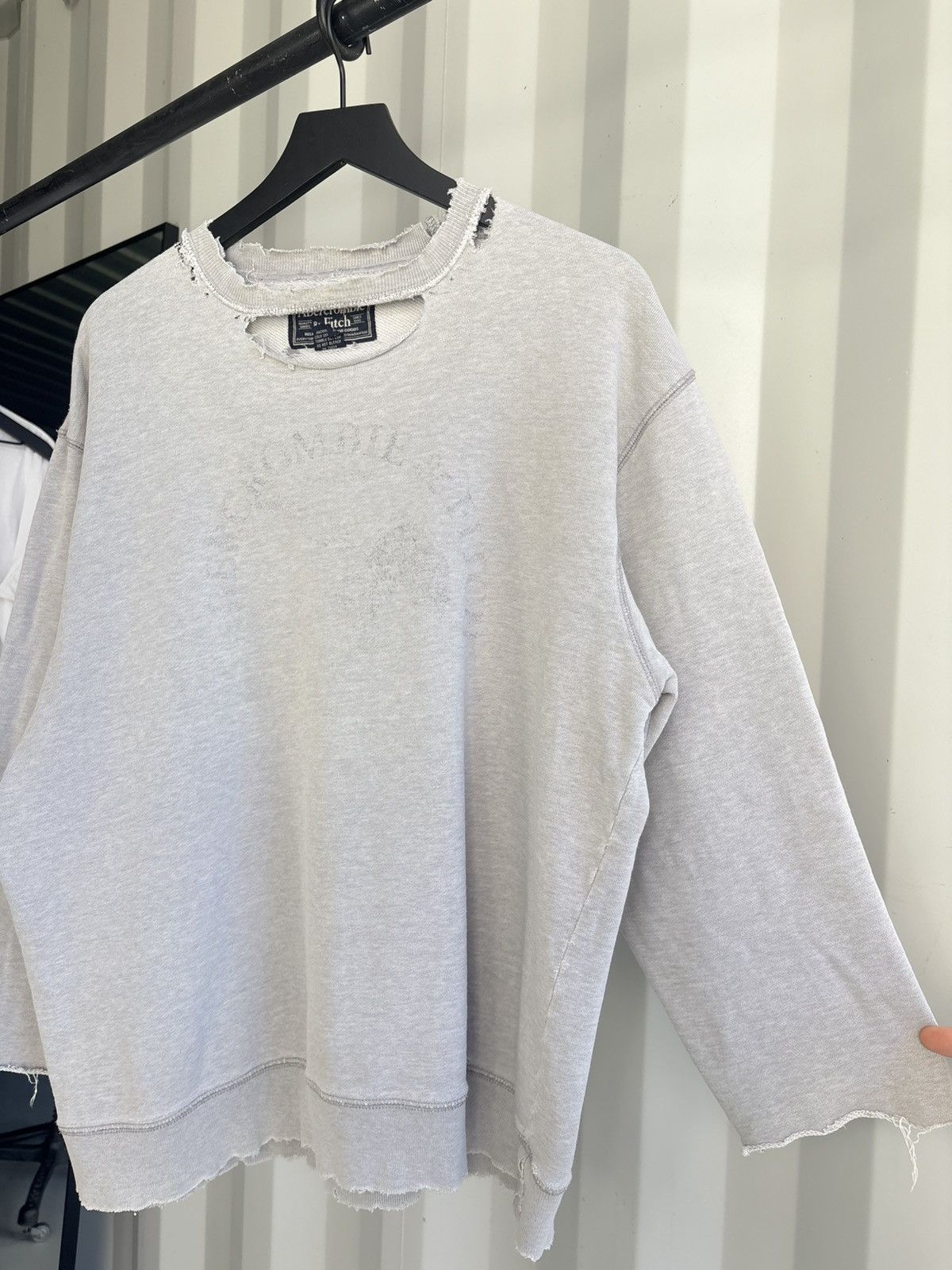 Thrashed Abercrombie Sun Faded Distressed Sweatshirt Grunge