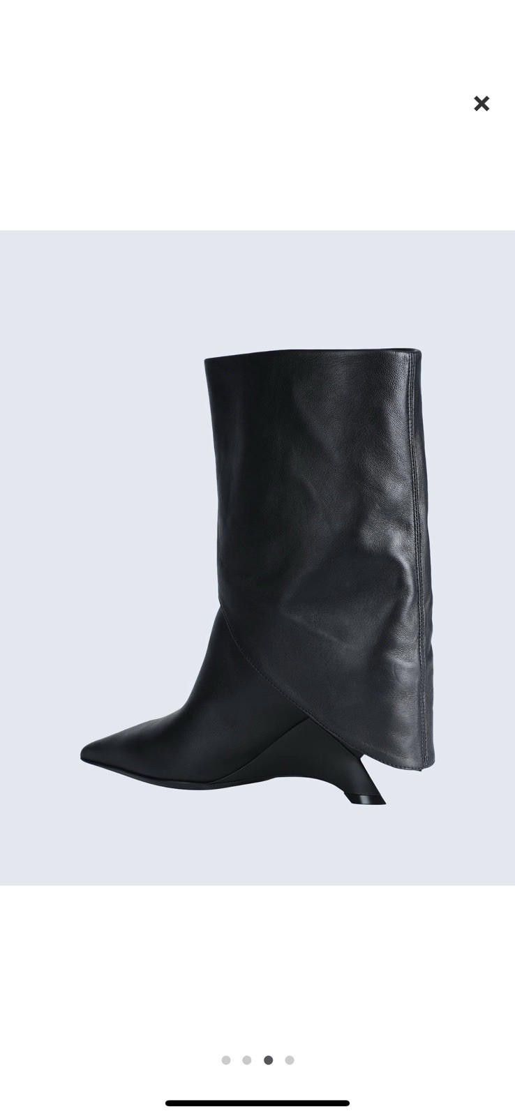 VIC MATI Vic Matie Leather Geometrical Heel Pointed Boot Sz38/7 Italy Size US 7 / IT 37 - 3 Thumbnail