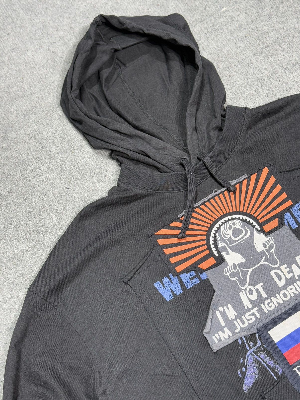 Vetements Vetements Black Oversized Russia Patchwork Hoodie Size US S / EU 44-46 / 1 - 3 Thumbnail