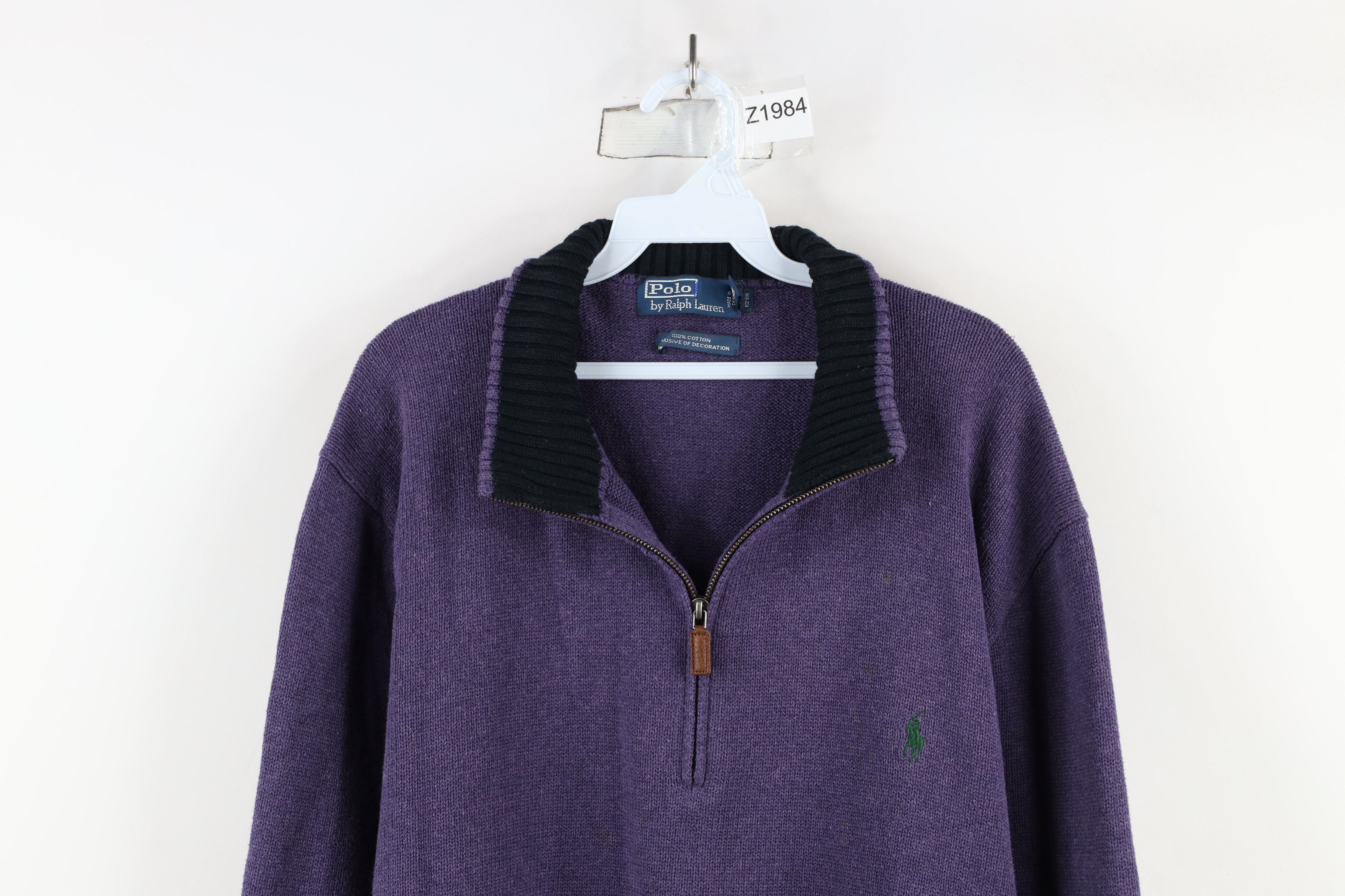 Ralph Lauren × Vintage Vintage 90s Ralph Lauren Half Zip Pullover Sweater Purple Size US XXL / EU 58 / 5 - 2 Thumbnail