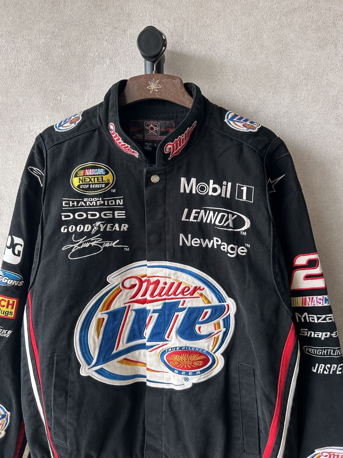Jeff Hamilton Vintage Jeff Hamilton Miller Lite Promo Nascar Jacket Size US L / EU 52-54 / 3 - 2 Thumbnail