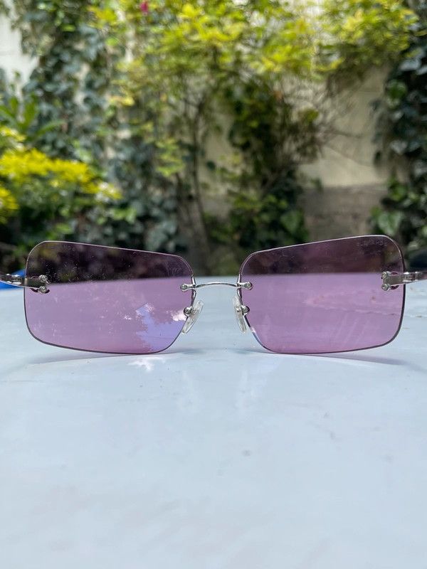 Chanel Chanel Sunglasses 4017 CC Rhinestone Logo Rimless Vintage Size ONE SIZE - 6 Thumbnail