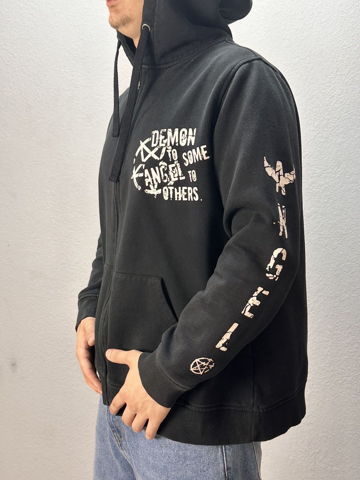 Japanese Brand × Vintage Vintage Hoodie Bones Dragon rock gothic sk8 avangarde Size US M / EU 48-50 / 2 - 14 Thumbnail