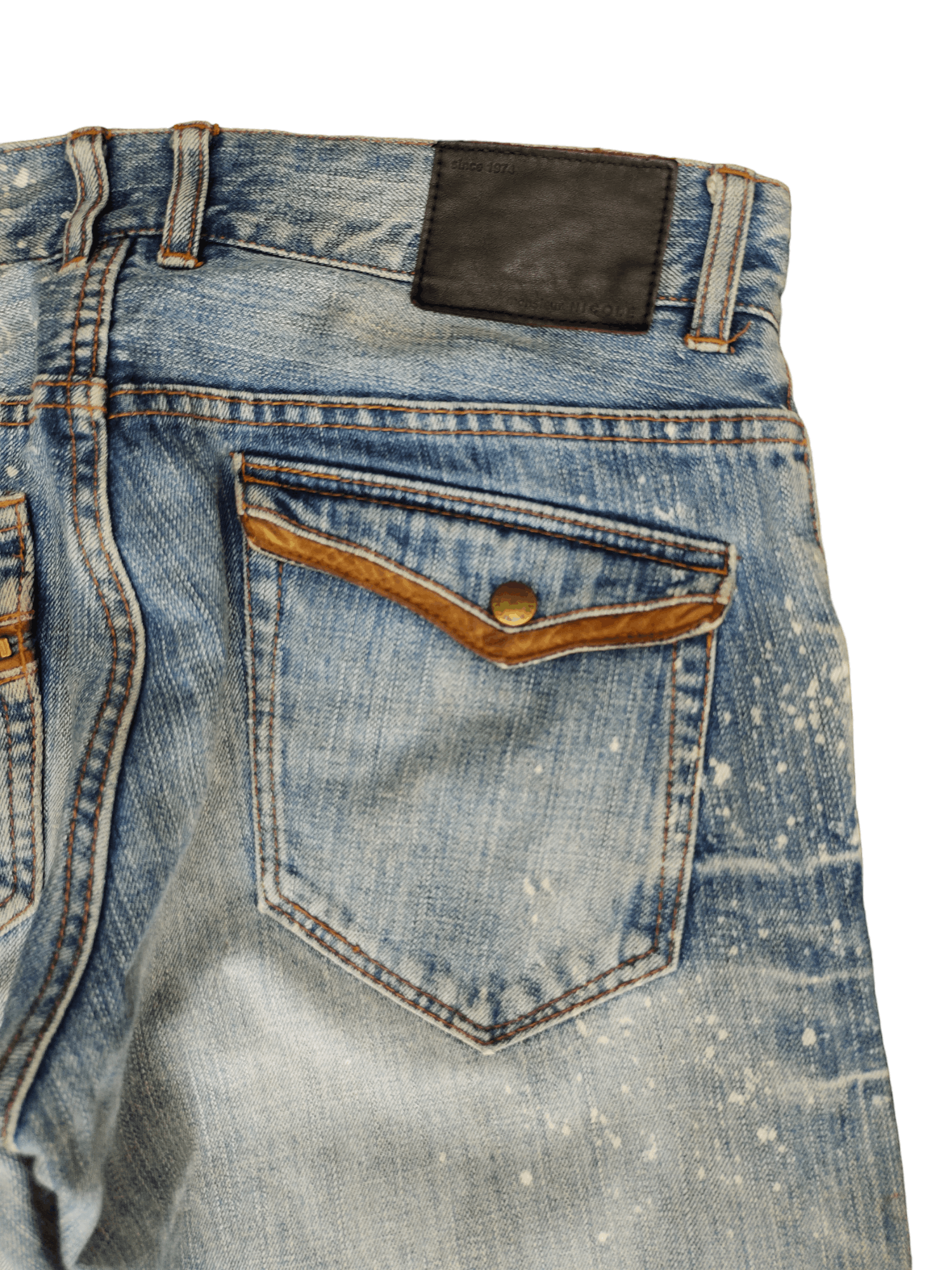 Nicole Club Monsieur Nicole Leather Trim Pocket Denim Pants Size US 32 / EU 48 - 9 Thumbnail