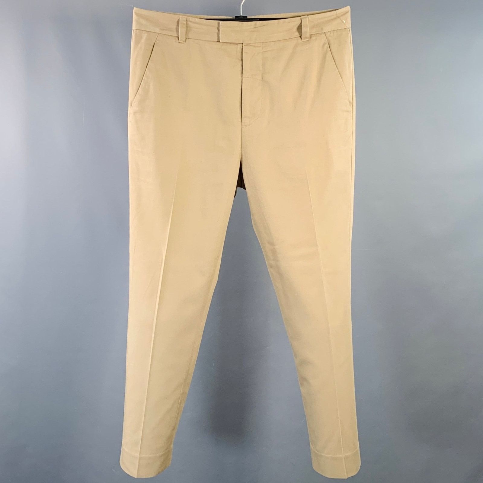 3.1 Phillip Lim Tan Twill Polyester Cotton Flat Front Tapered Casual Pants Size US 32 / EU 48 - 1 Thumbnail