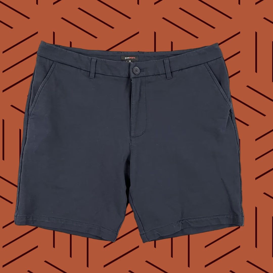 Vintage Post Marc Shorts Men 36 / 7.5" Washed Navy Blue Stretch Golf Chino Preppy Casual Size US 38 / EU 54 - 1 Thumbnail