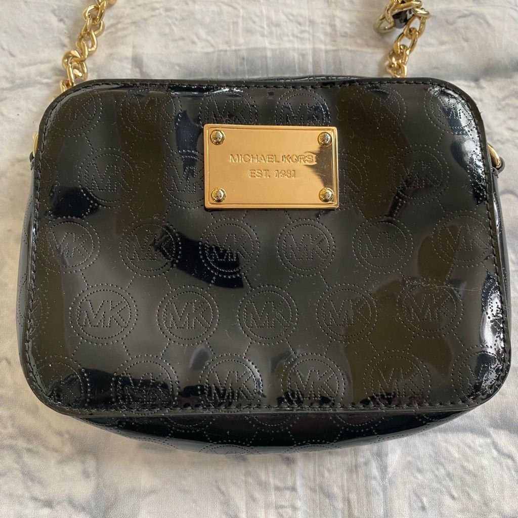 Michael Kors Michael Kors mini crossbody bag w/zipper closure black & gol Size ONE SIZE - 2 Thumbnail
