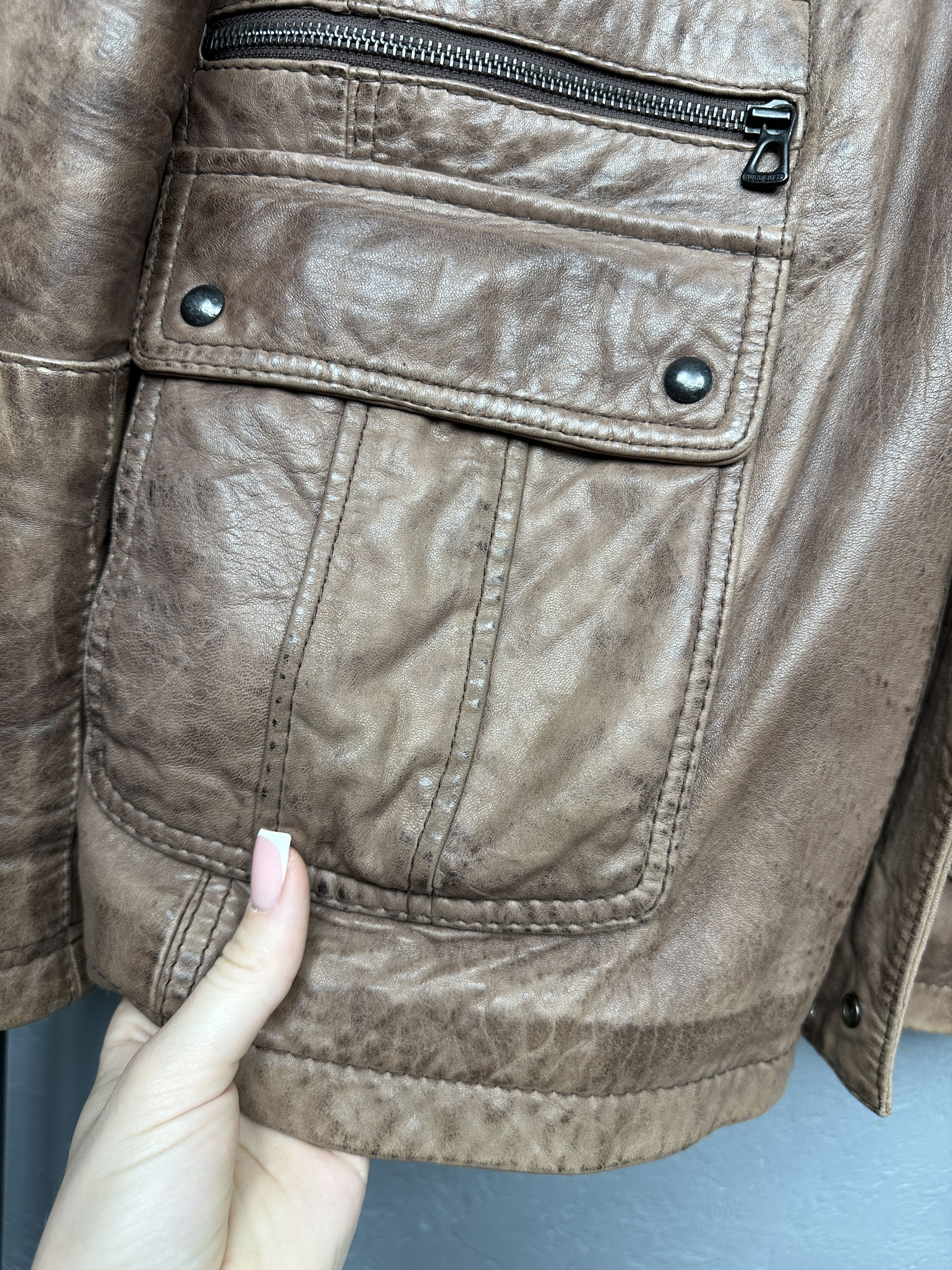 Hugo Boss Hugo Boss Orange Vintage Mens Leather Jacket Size US XL / EU 56 / 4 - 14 Thumbnail