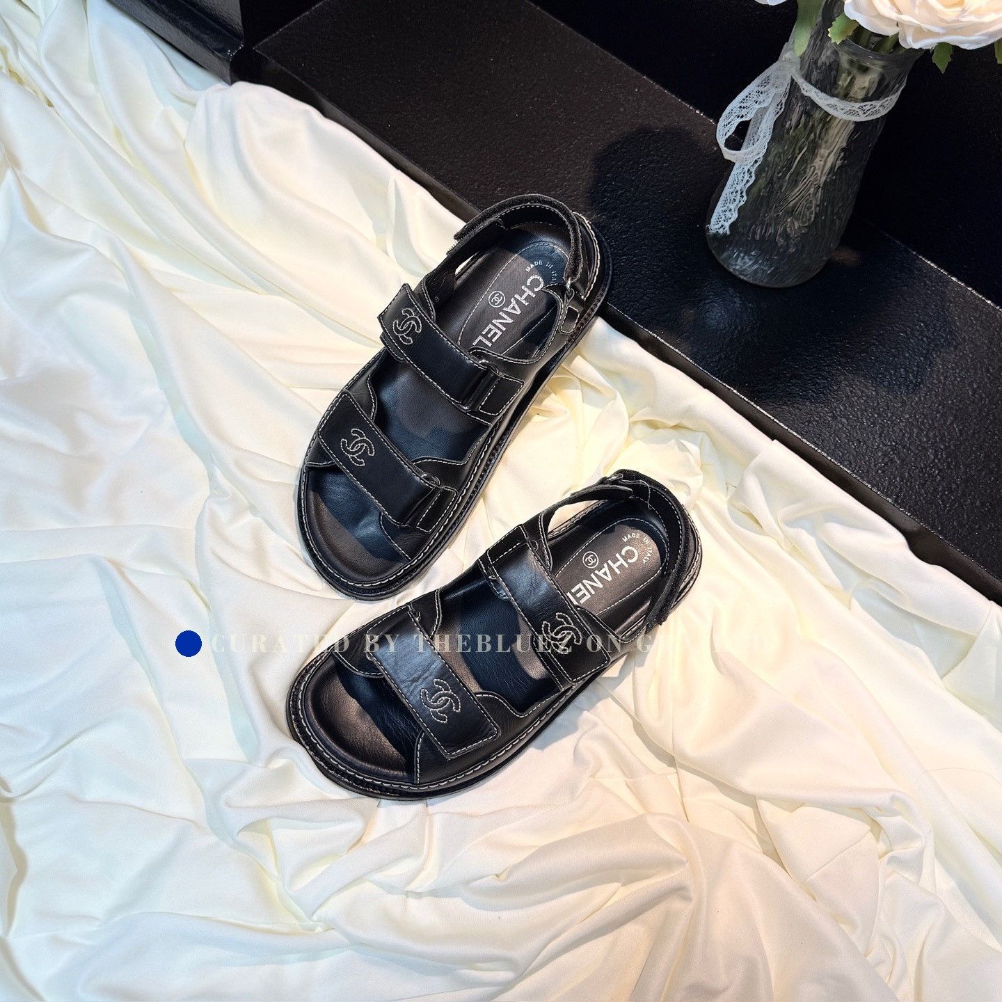 Chanel Chanel Double C Velcro Sandals Size US 4.5 / IT 34.5 - 1 Thumbnail