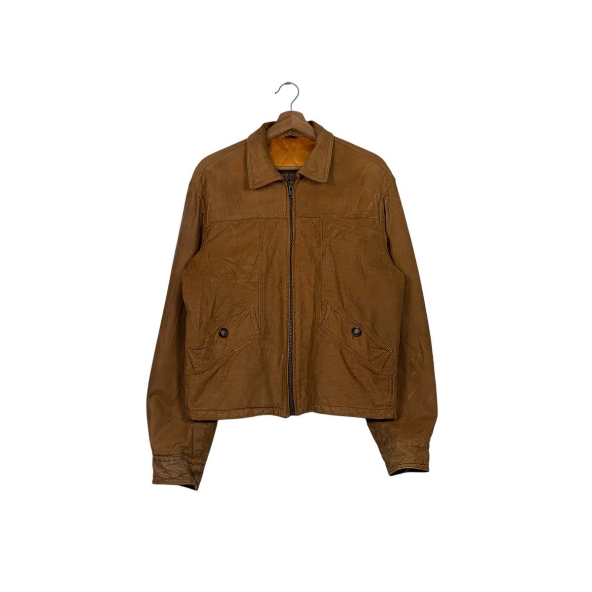 Vintage 70’s GHEZZI by ARCA Quilted Lined Leather Jacket #2363-C106 Size US M / EU 48-50 / 2 - 1 Thumbnail