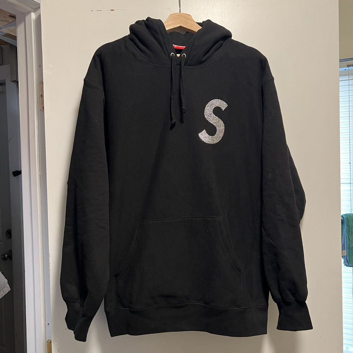 Supreme Supreme Swarovski S Logo Hooded Sweatshirt Black | Grailed 