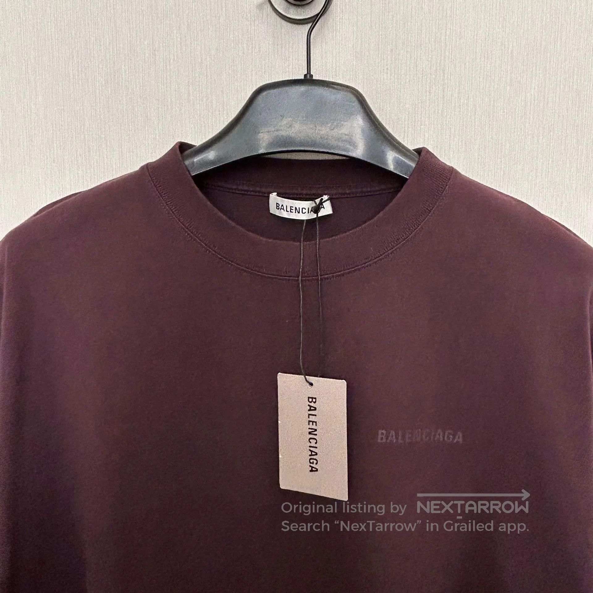 Balenciaga balenciaga burgundy logo short sleeve shirt. Size US M / EU 48-50 / 2 - 3 Thumbnail