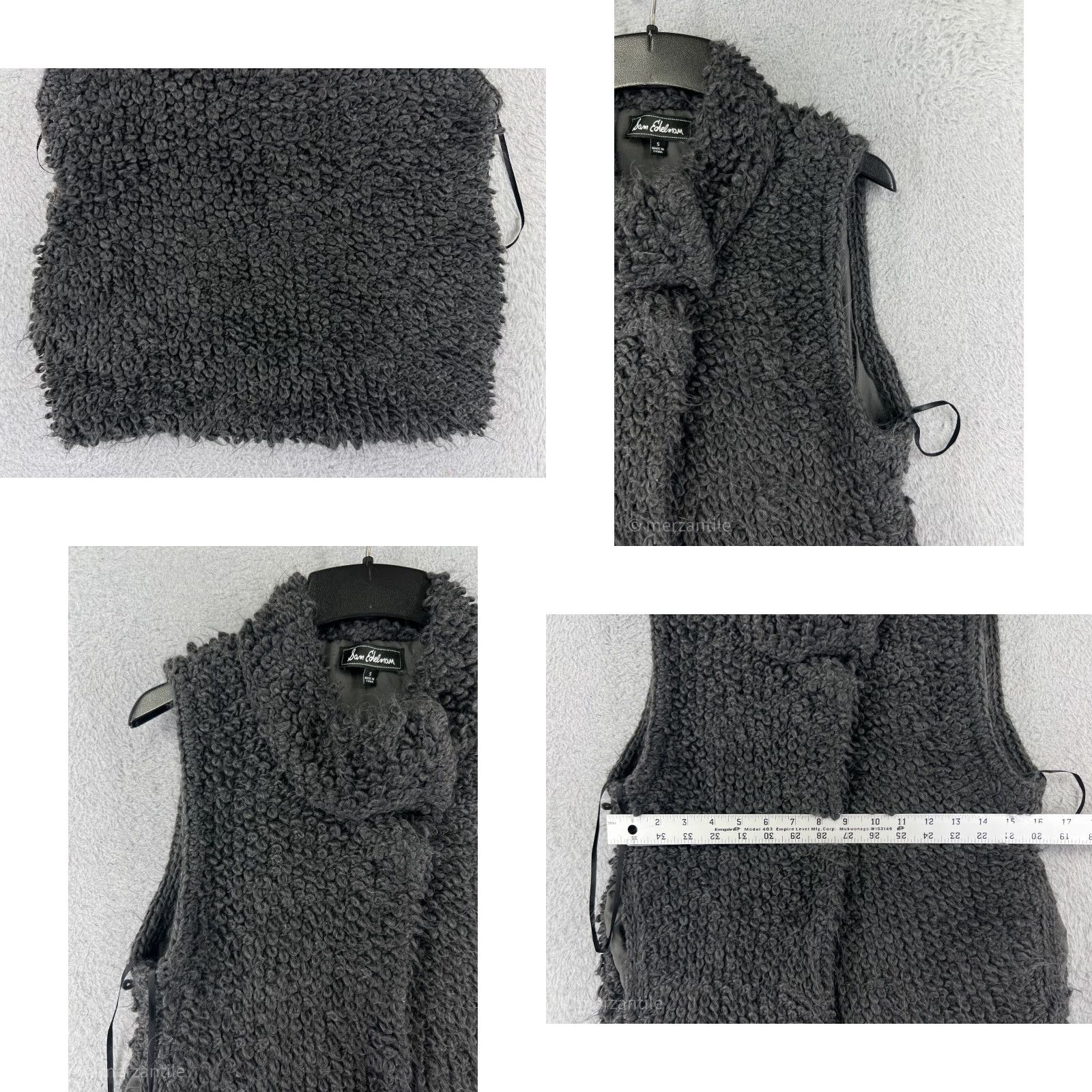 Sam Edelman Sam Edelman Vest Womens Small Gray Fluffy Acrylic Yarn Polyester Lined Size S / US 4 / IT 40 - 8 Thumbnail