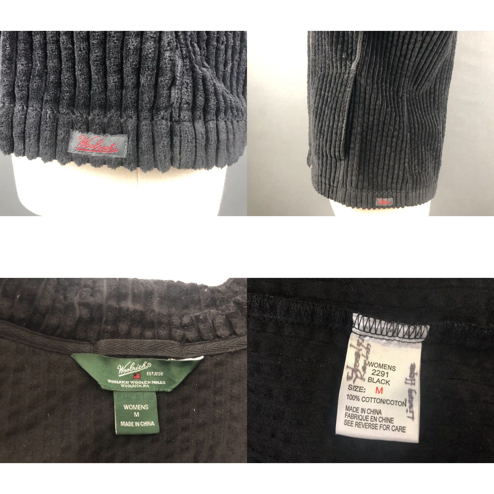 Vintage Woolrich Corduroy Full Zip Jacket Cotton Women's M Black Size M / US 6-8 / IT 42-44 - 8 Thumbnail