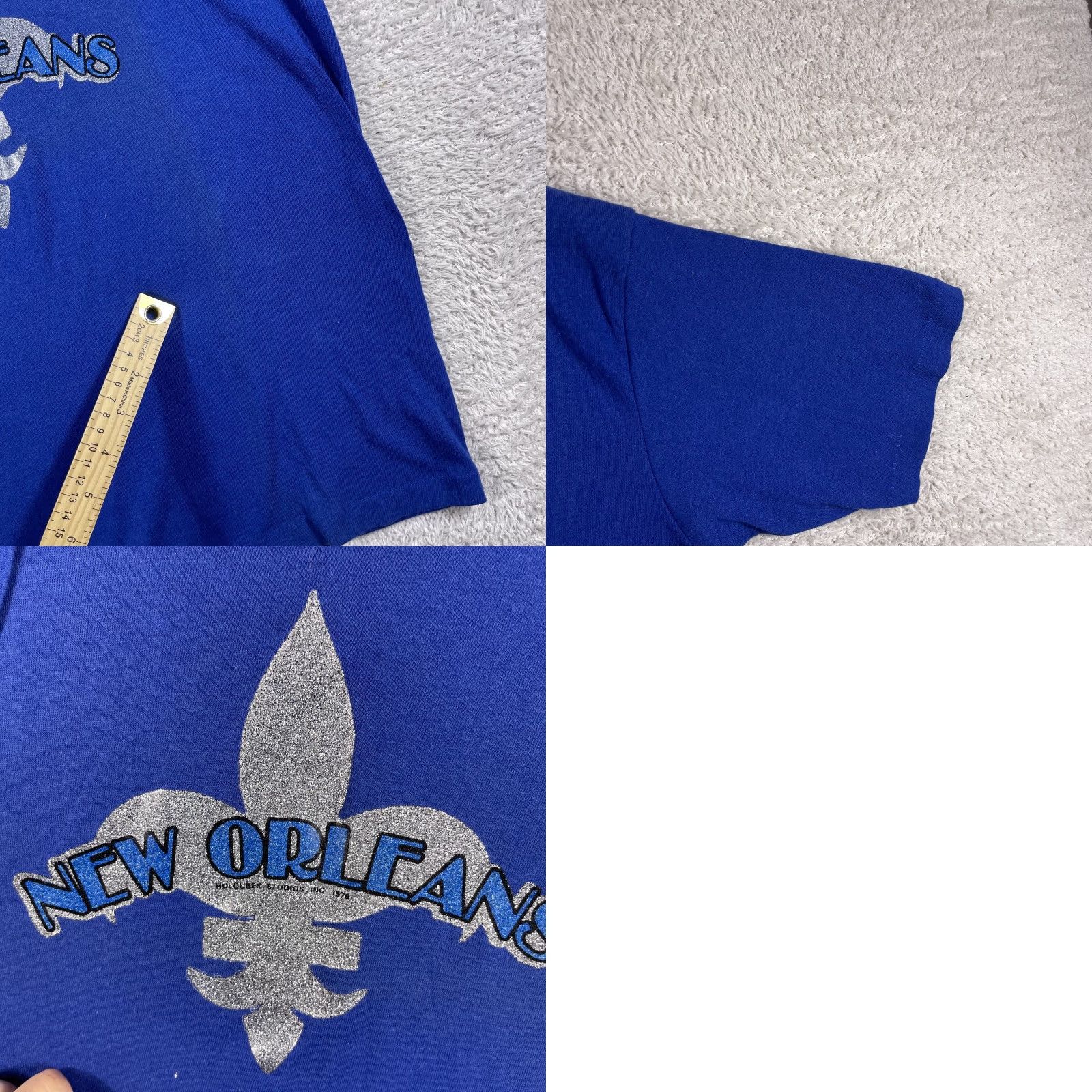 Vintage VINTAGE New Orleans T-Shirt Adult Large Blue Single Stitch Mardi Gras USA Shirt Mens 70s Size US L / EU 52-54 / 3 - 8 Thumbnail