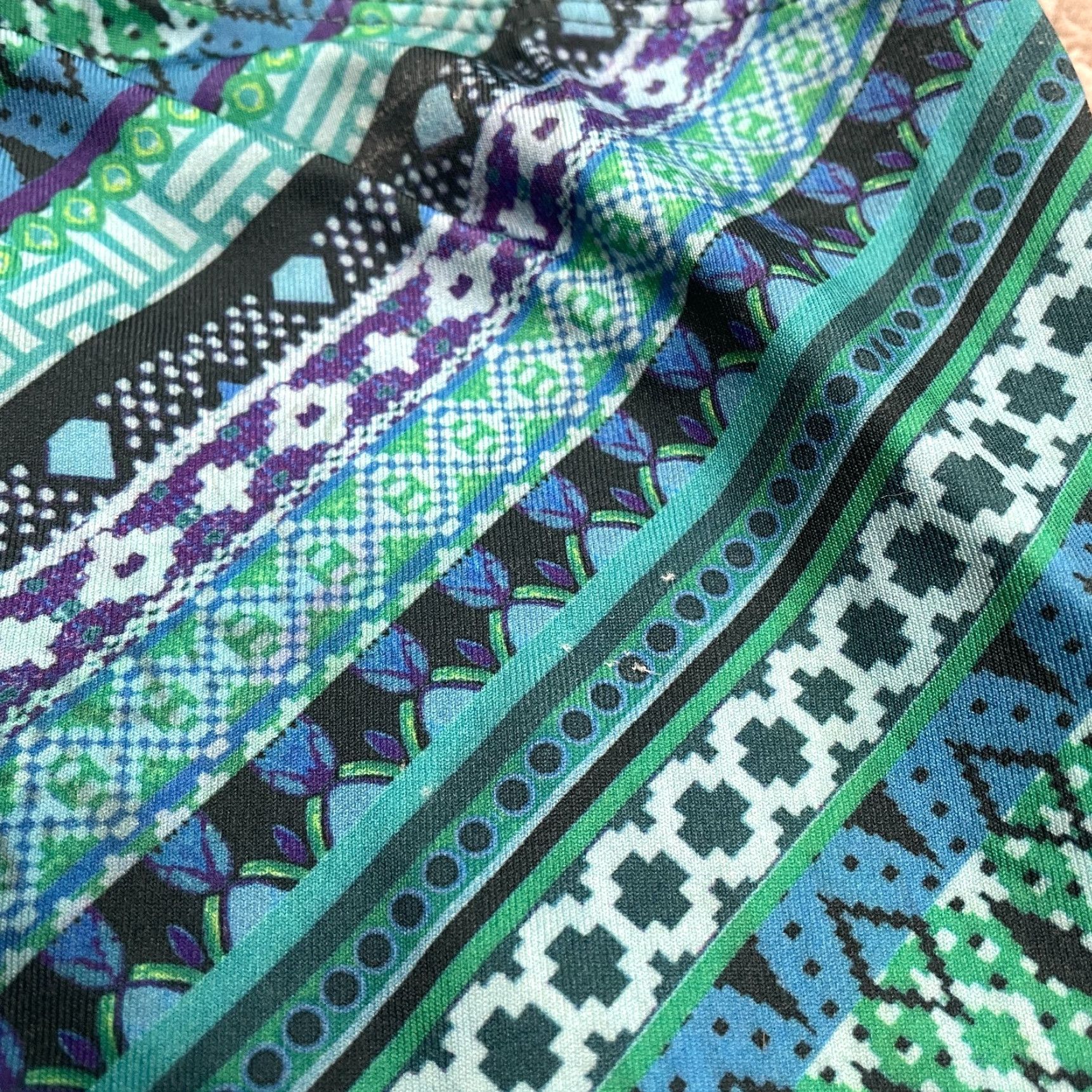 Prana prAna Cropped Leggings Womens M Blue Green Geometric Active Athletic 26x23 Pants Leggings Size 32" / US 10 / IT 46 - 5 Thumbnail